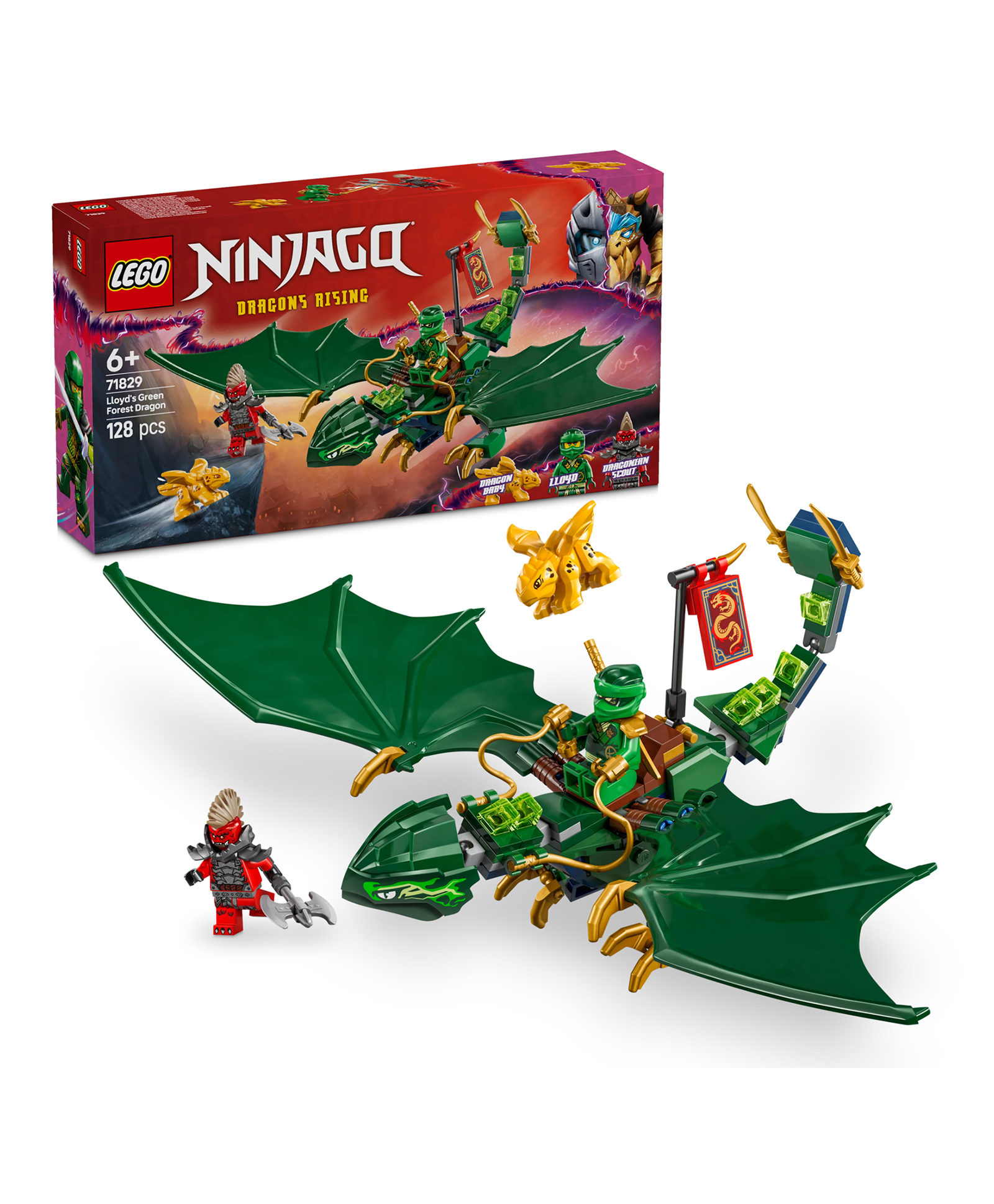 LEGO NINJAGO Lloyd's Green Forest Dragon Toy 128 Pieces - 71829-picture-22