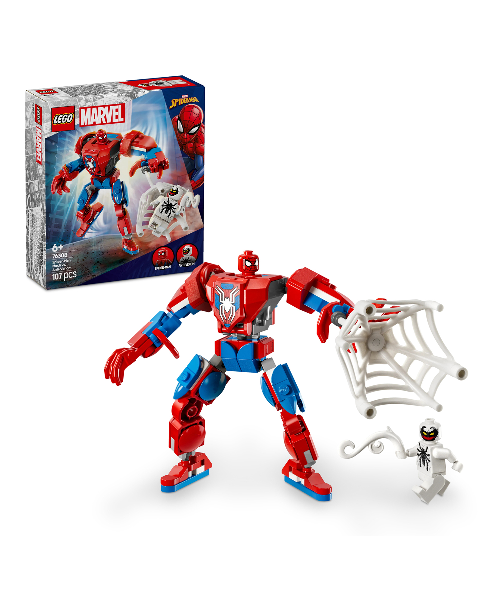 LEGO Marvel Spider-Man Mech vs. Anti-Venom Buildable Toy Figure Set 107 Pieces - 76308-picture-37