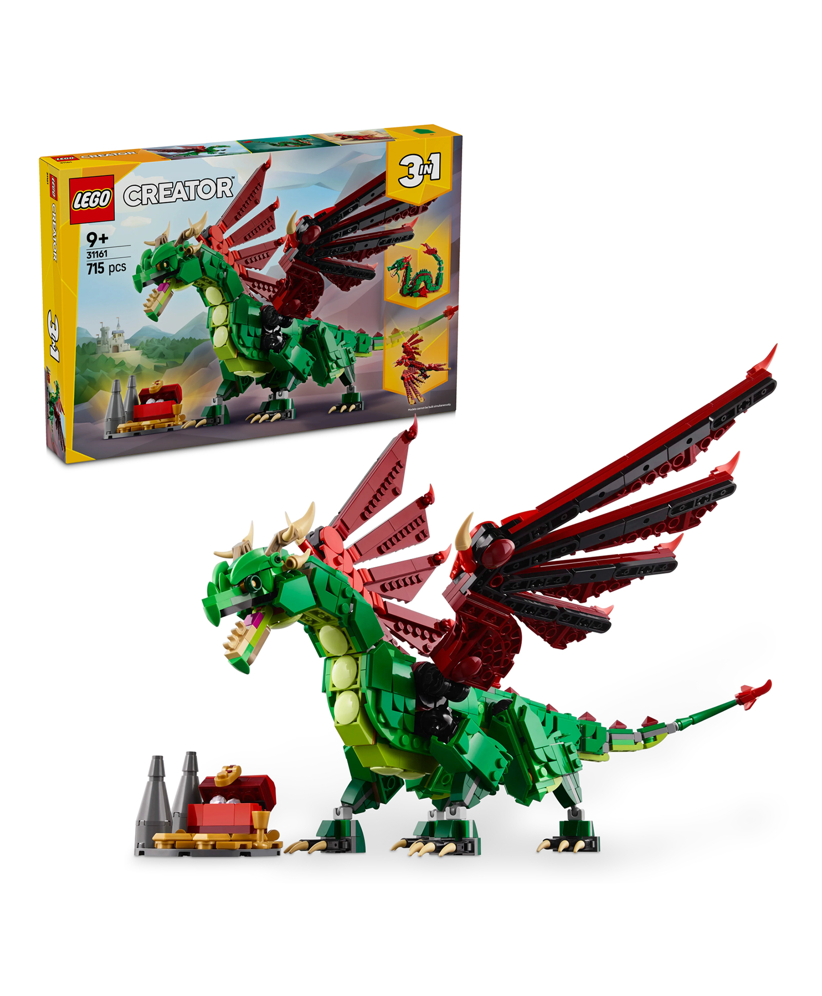 LEGO Creator 3in1 Medieval Dragon Creature Toy Playset 715 Pieces - 31161-picture-21