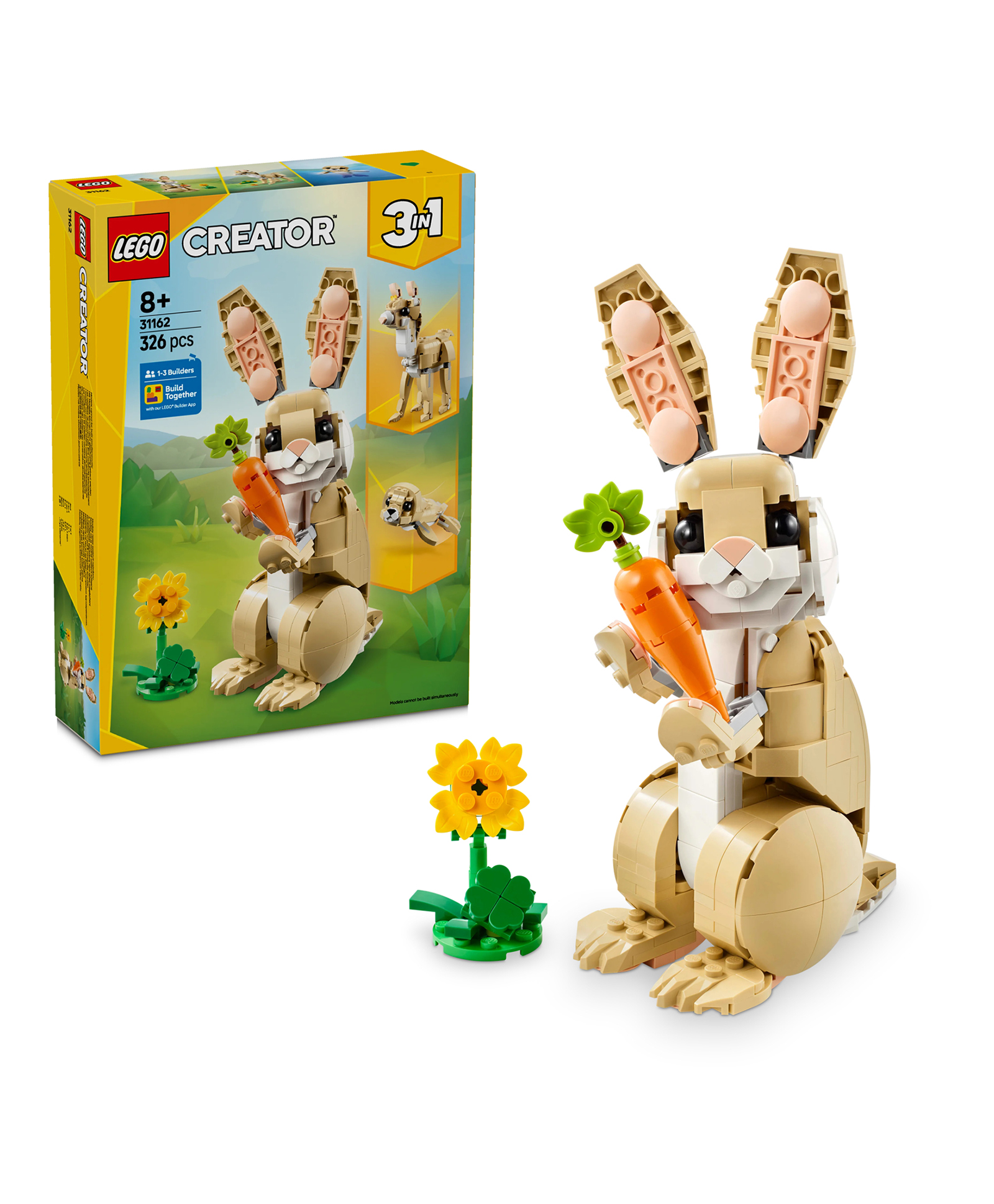 LEGO Creator 3in1 Cute Bunny Toy Animal Playset 326 Pieces - 31162-image-35