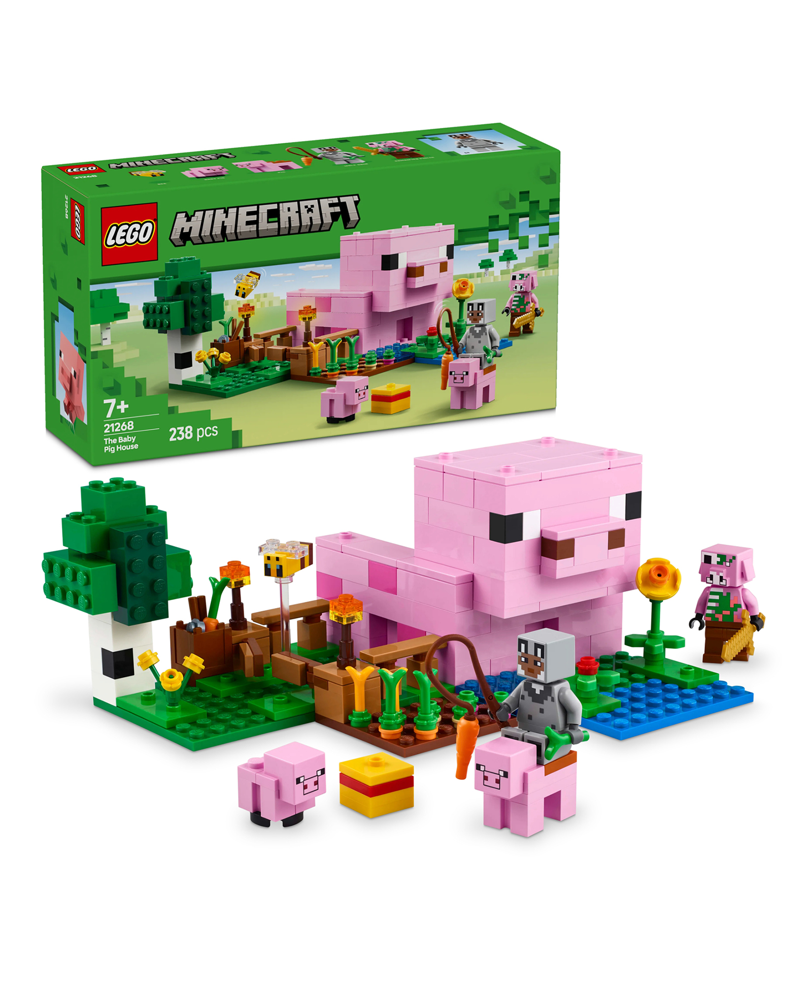 LEGO Minecraft The Baby Pig House Gamer Building Toy Animal Set for Kids 238 Pieces - 21268-picture-24