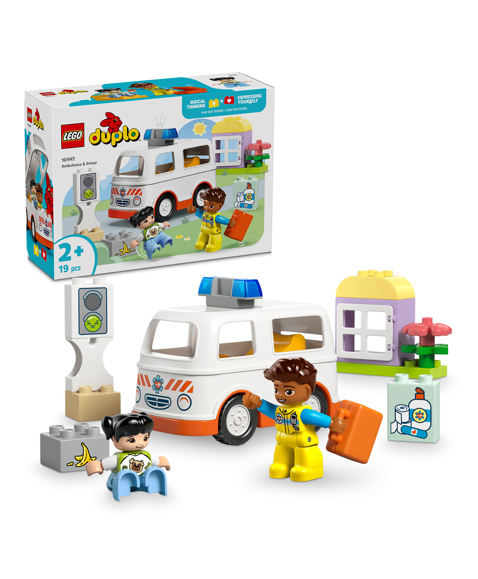 LEGO DUPLO Ambulance & Driver for Pretend Play Building Blocks 19 Pieces - 10447-picture-20