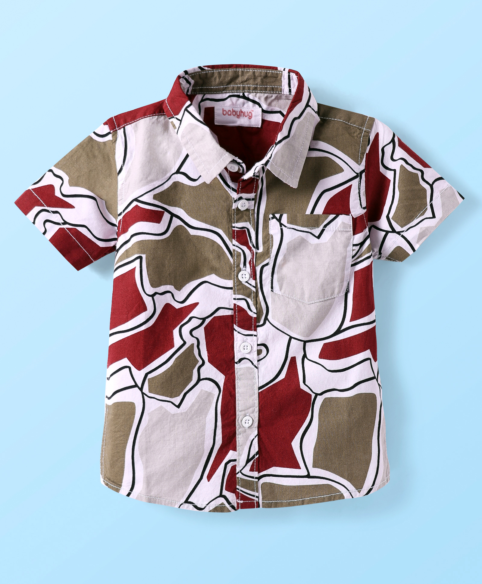 Babyhug Cotton Woven Half Sleeves Printed Shirt - Multicolour-picture-35