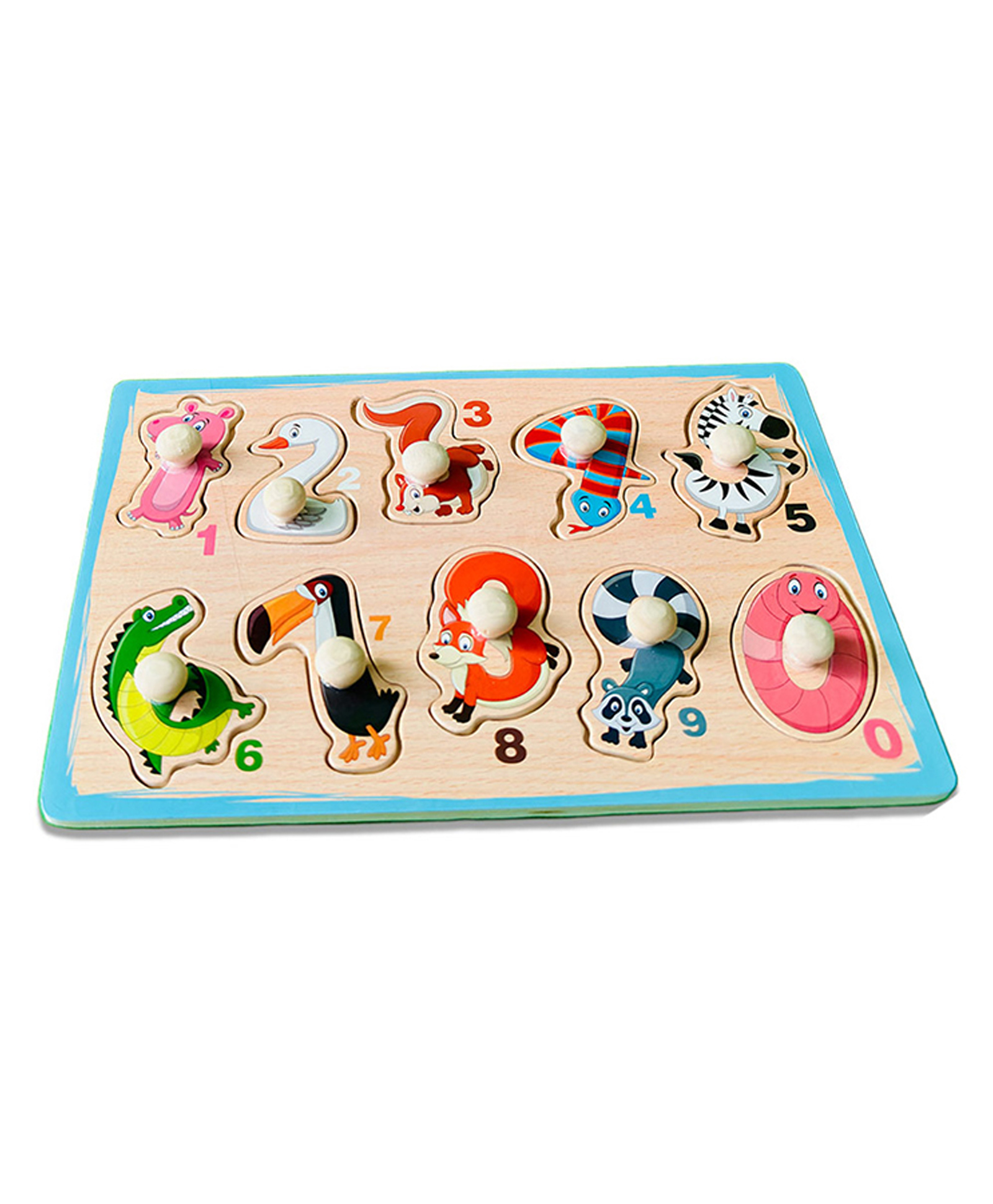 Wudly Wooden Numbers Knob Puzzle Board Animal Shaped Educational Puzzle-image-9