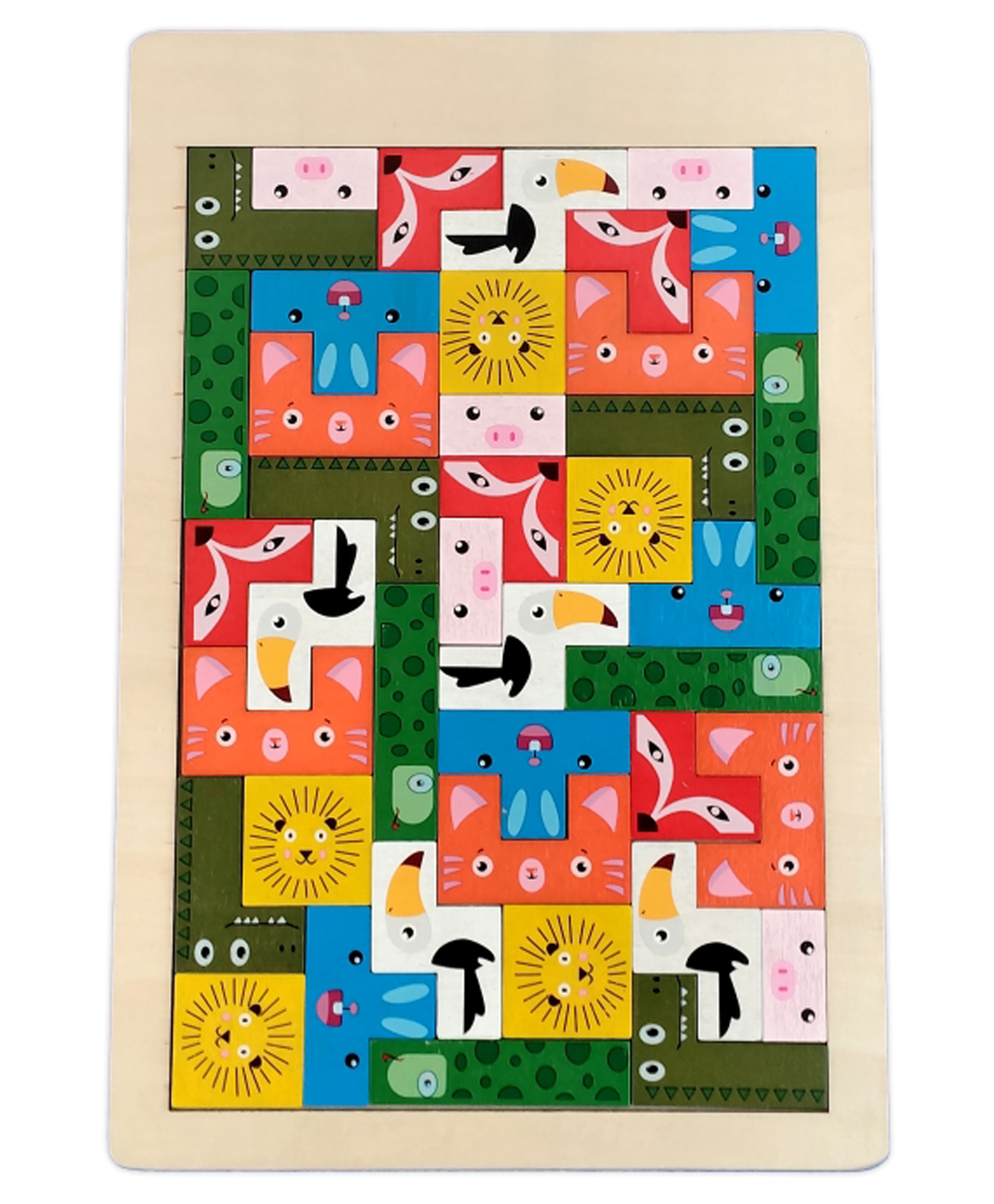Wudly Wooden Animal Maze Puzzle Board Logical Thinking & Pattern Recognition Game for Kids-picture-27