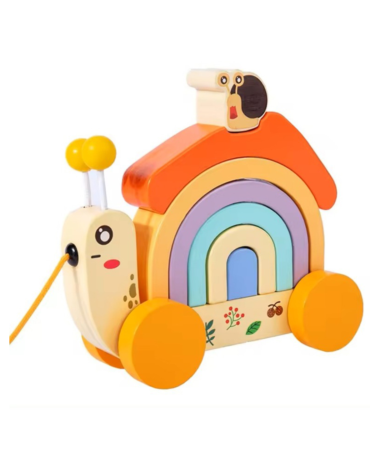 Wudly Wooden - Snail Stacker Pull Along for Kids-picture-0
