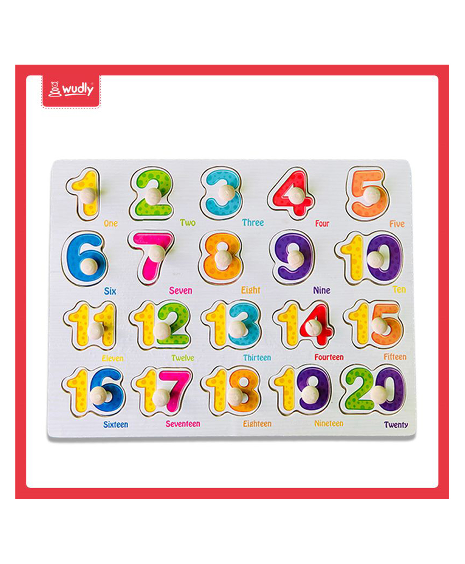 Wudly Wooden Number Board Puzzle 120 with Knobs |-image-3