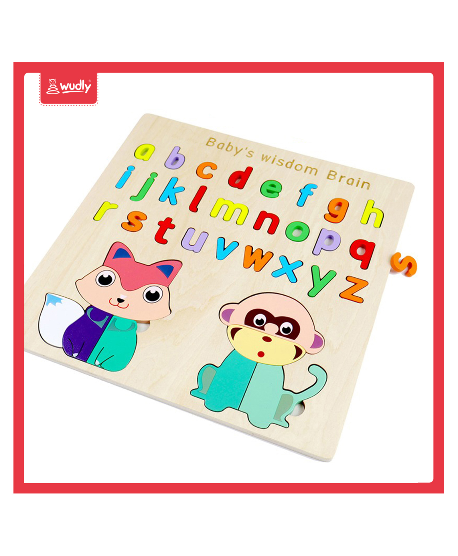 Wudly - Wooden Alphabet with Animal Four Smart Brain Puzzle-picture-33