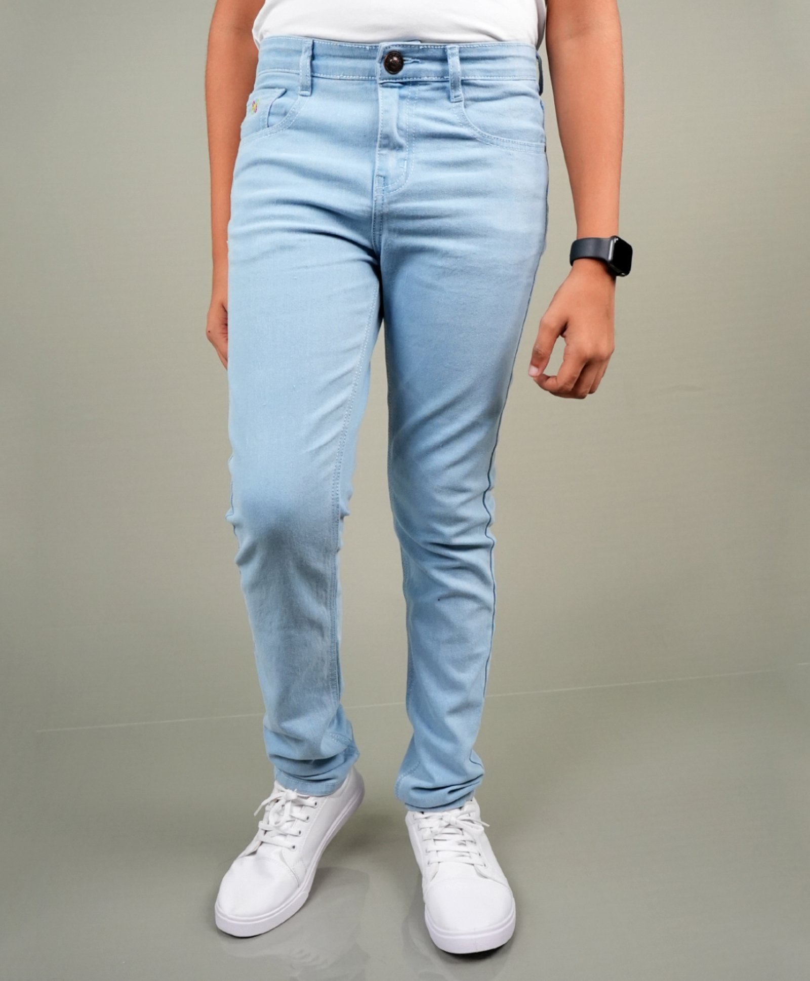 Knit N Knot Denim Solid Stretchable Jeans - Light Blue-picture-18