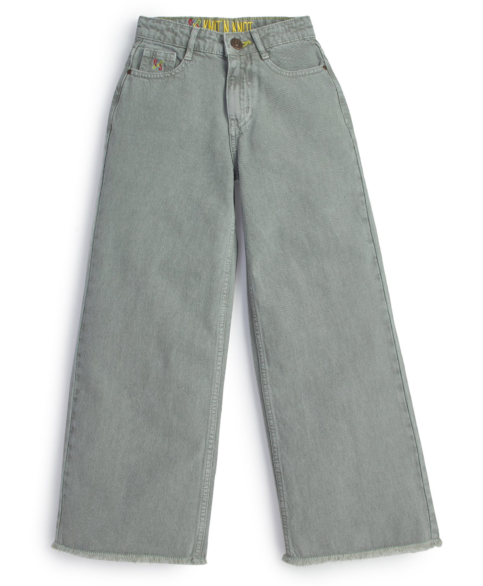 Knit N Knot Denim Solid Jeans - Grey-image-20