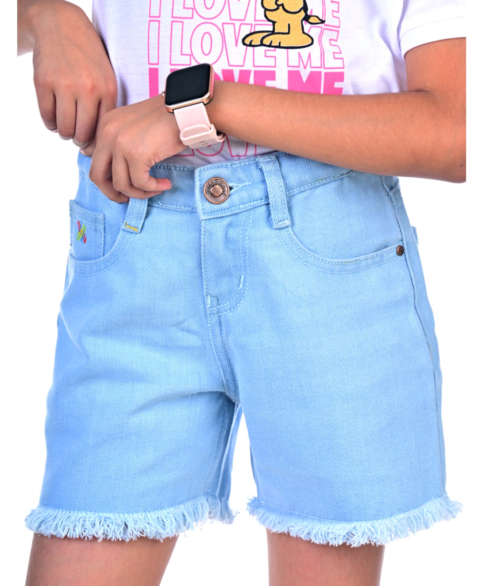 Knit N Knot Denim Solid Shorts - Light Blue-picture-34