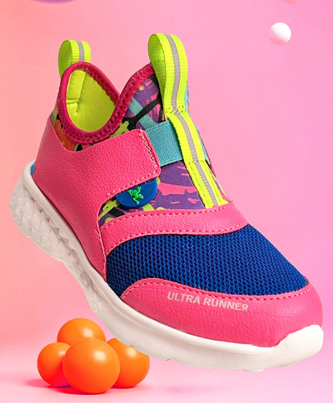 Hopits Colour Blocked Abstract Designed Sneakers - Pink-image-25