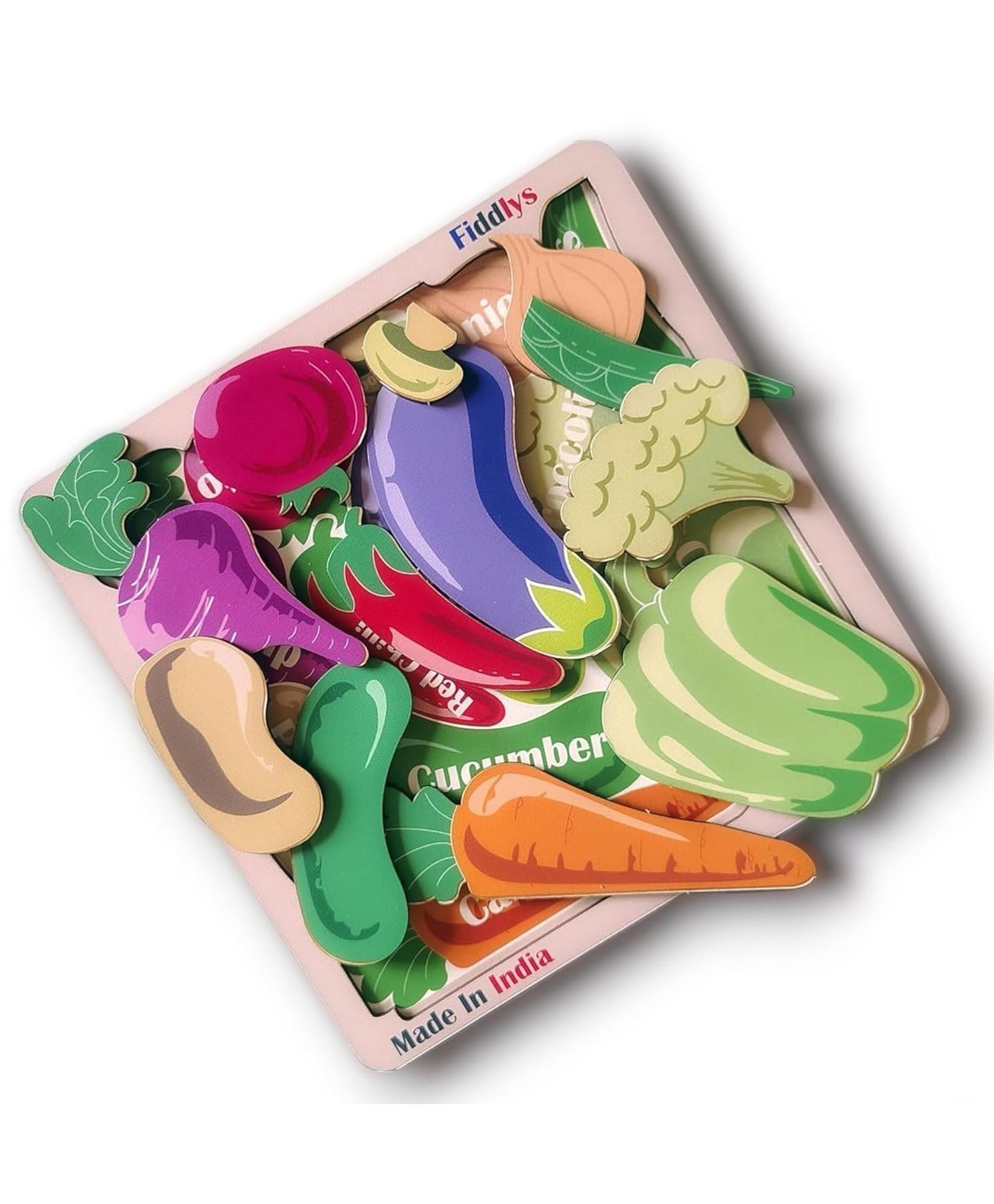 Fiddly's Wooden Vegetable Puzzle for Kids-Inspired Educational Toy for 3+ Years-image-35