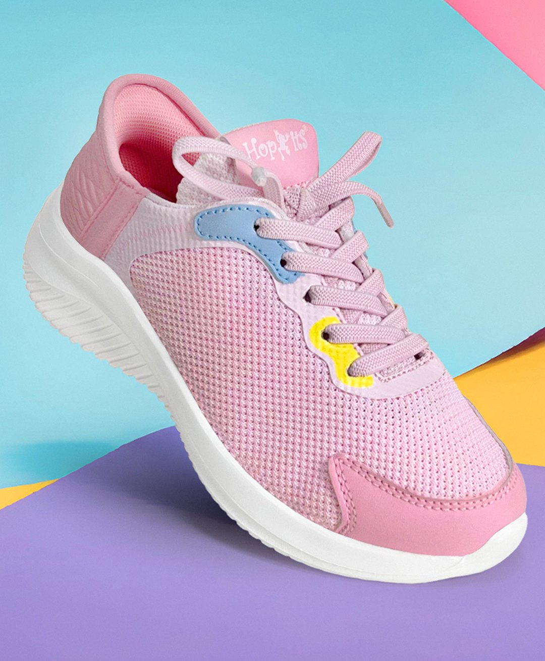 Hopits Mesh Detailed & Colour Blocked Shoes - Light Pink-image-15
