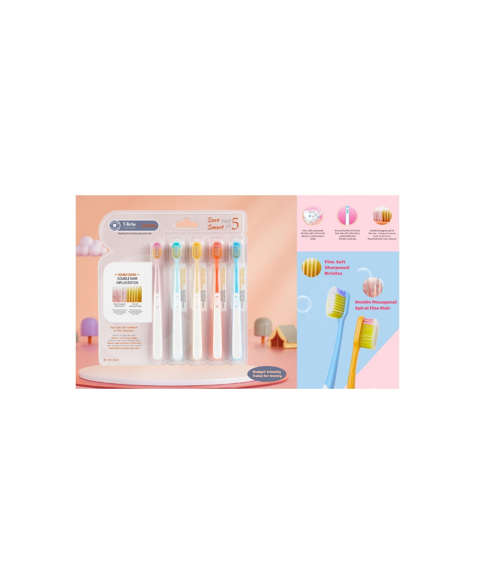 Sanjary Manual Toothbrush super soft fine bristles easy to move around curved For kids-picture-12