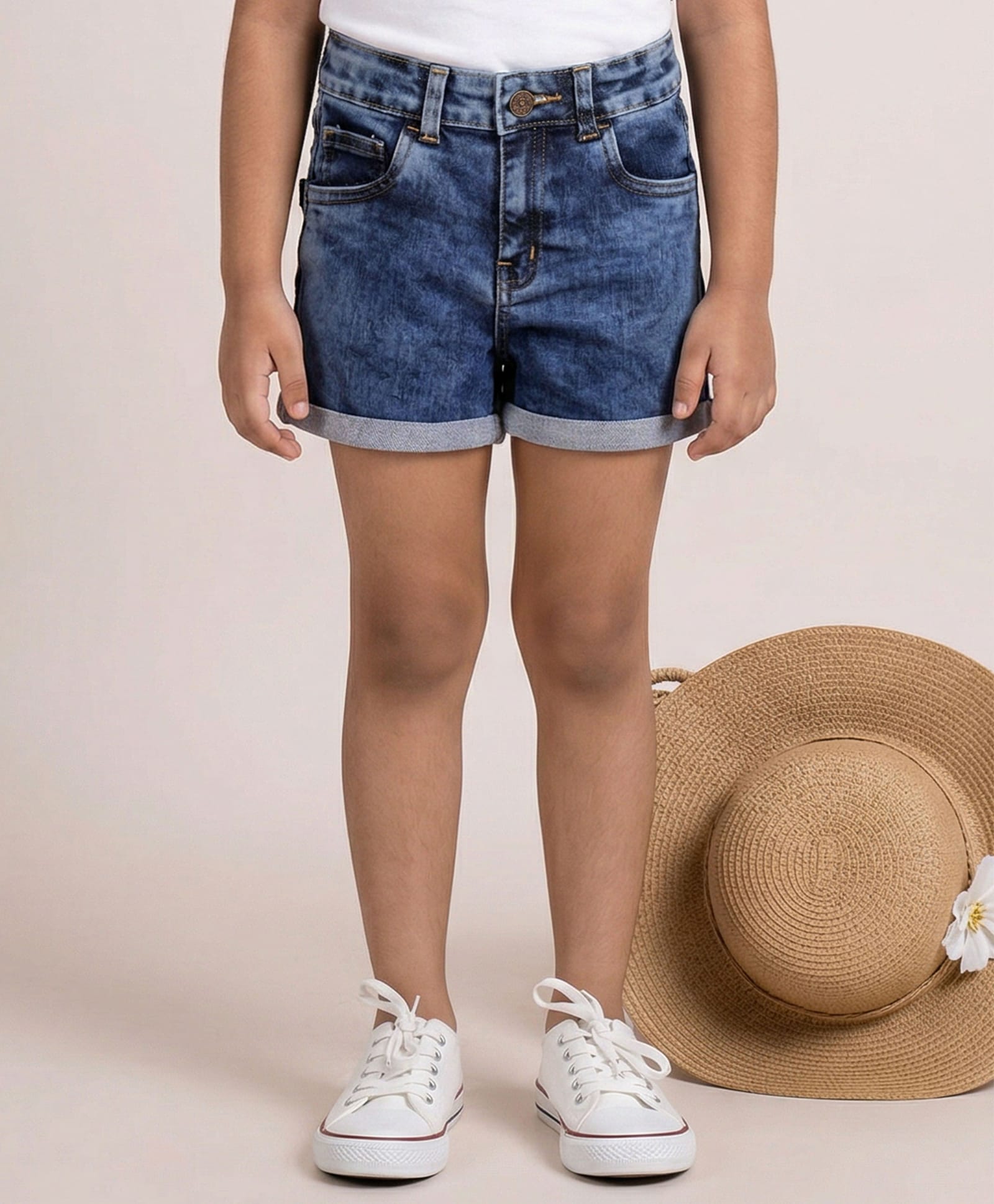 Kiddopanti Solid Shorts - Blue-image-18