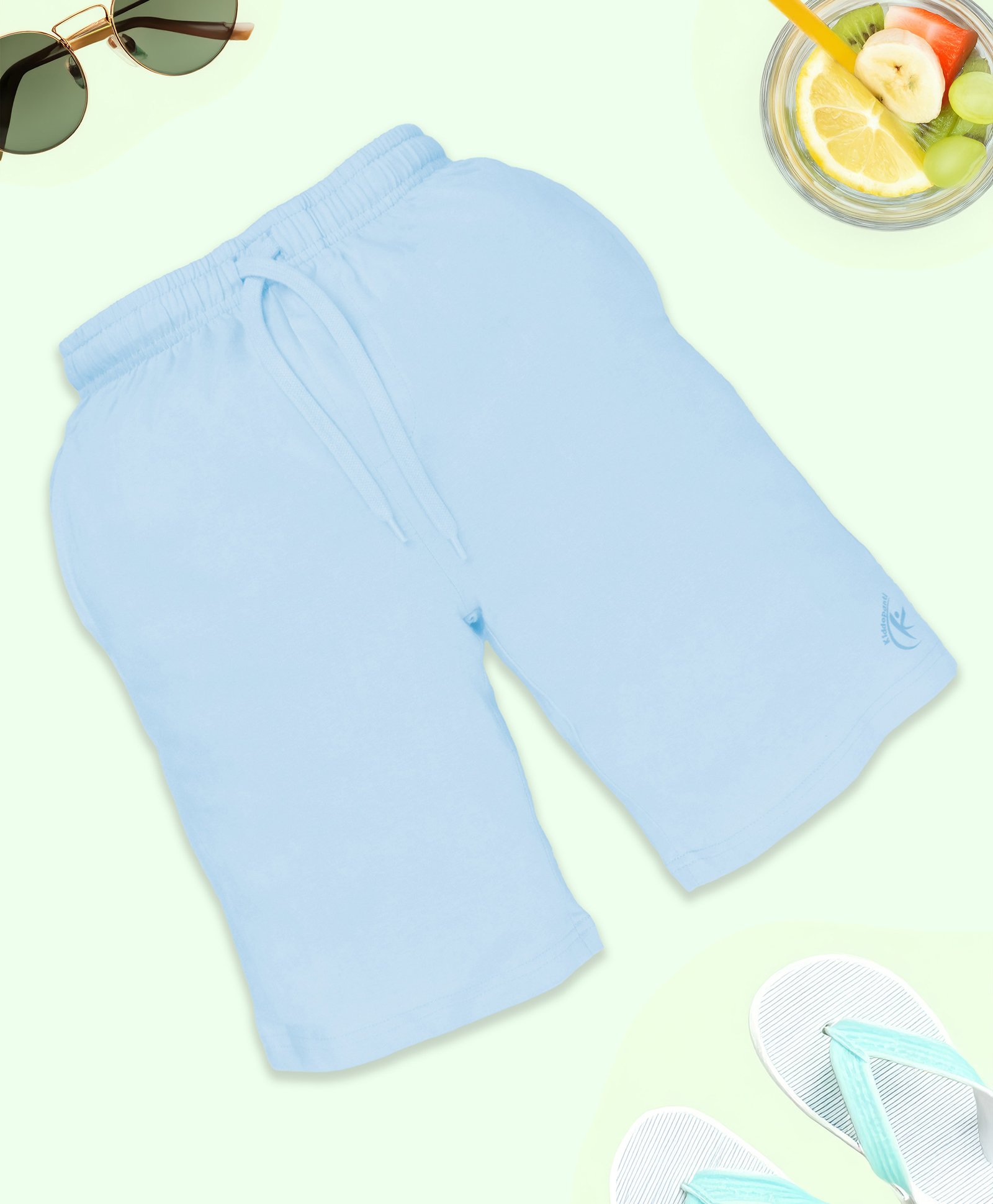 Kiddopanti Solid Shorts - Light Blue-image-11