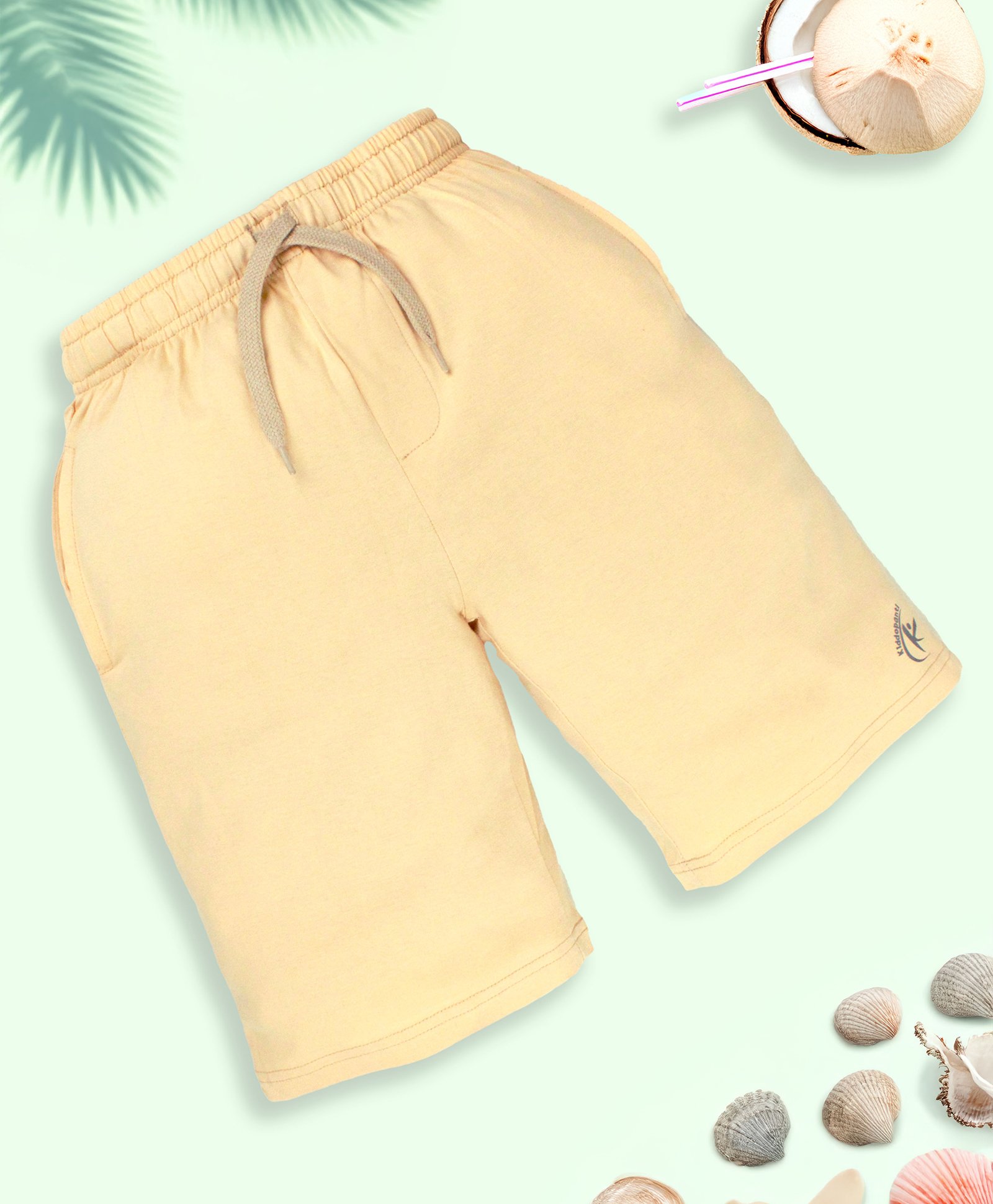 Kiddopanti Solid Shorts - Sand-image-15