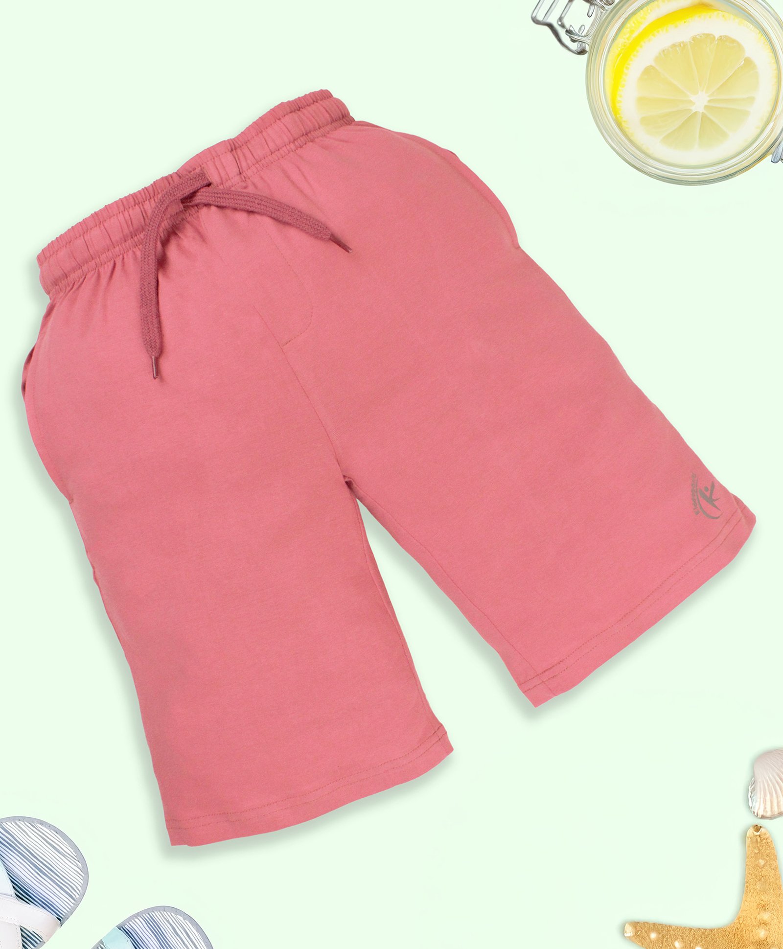 Kiddopanti Solid Shorts - Pink-image-48