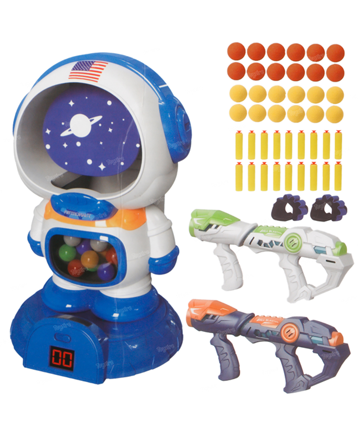 Fiddlerz Space Robot Shooting Game for Kids with Lights Music Air-Powered Gun Moving Target and Digital Scoring System Interactive Play for Boys and Girls-picture-17