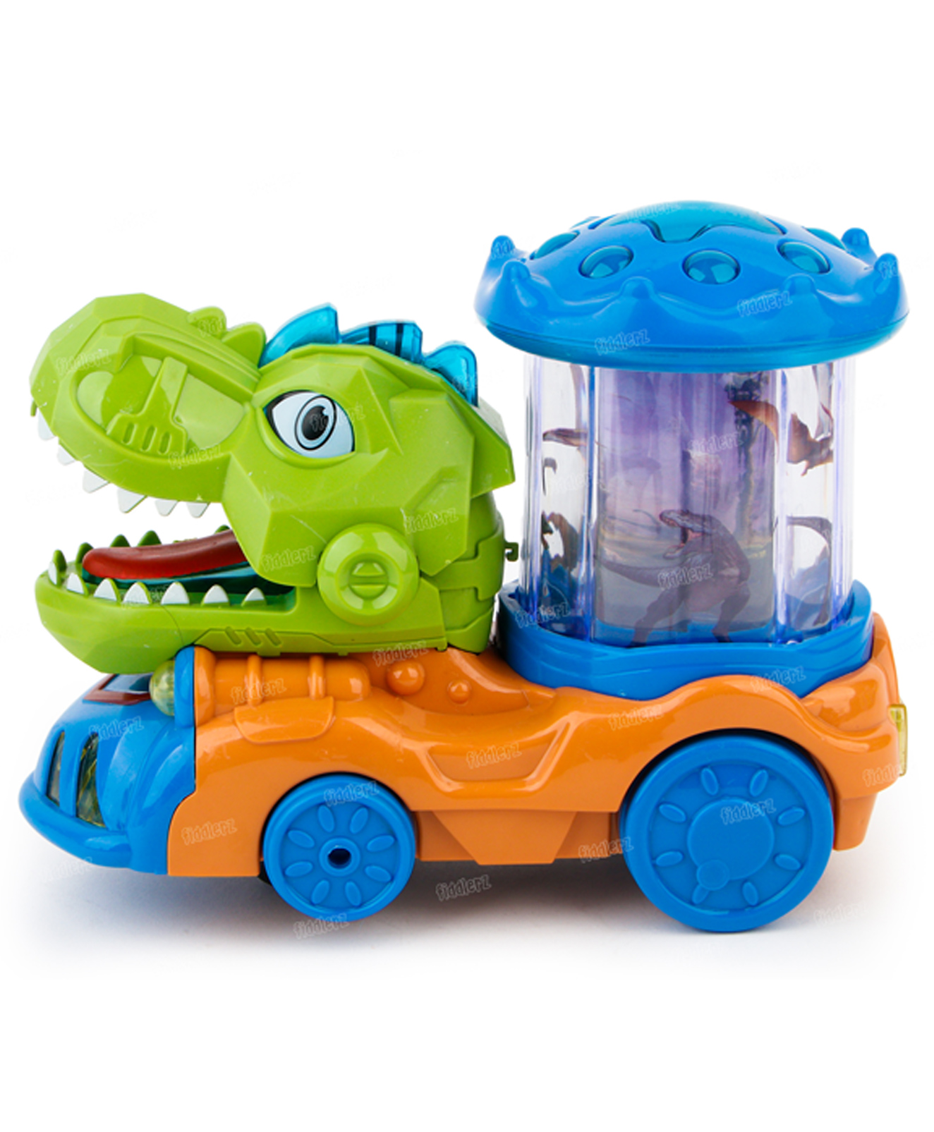 Fiddlerz Dinosaur Car Toy for Kids with Rotating Lights and Sound Effects Universal Wheel Moving Patterns for Boys and Girls - Green-image-49