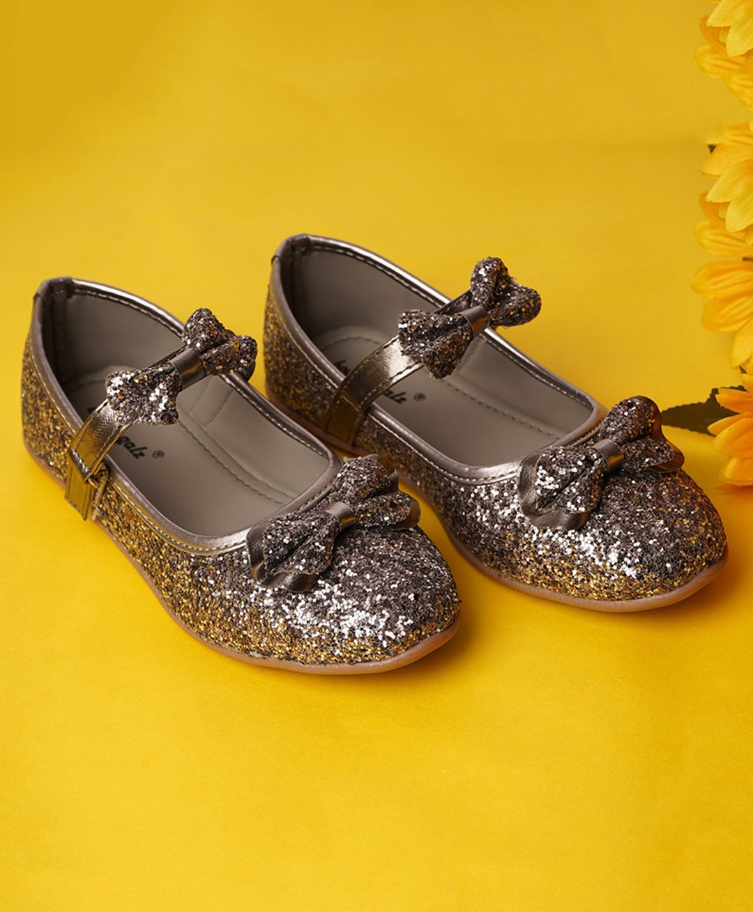 boyz n galz Bow Detailed Shimmered Mary Jane Ballerinas - Silver-image-39