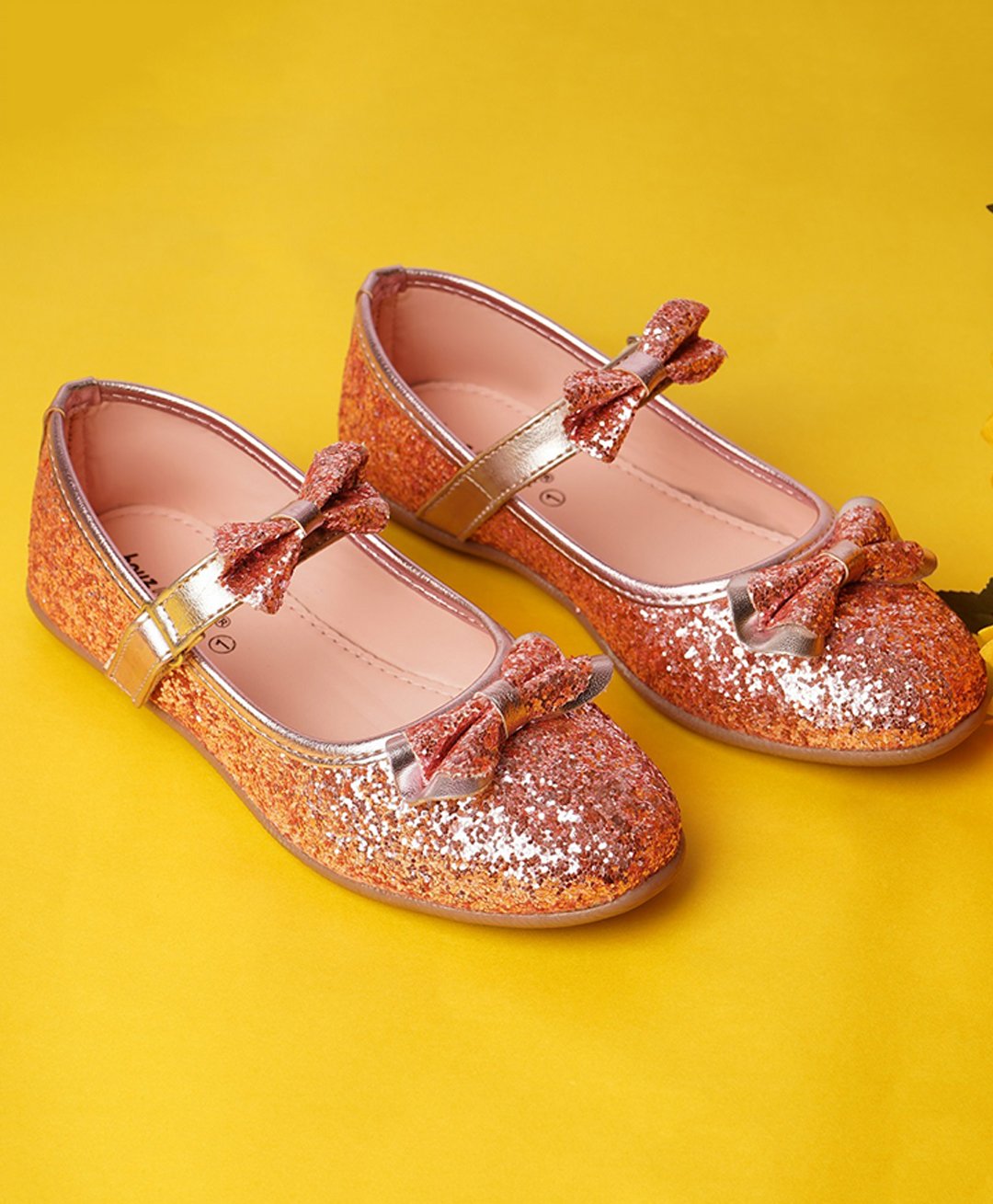 boyz n galz Bow Detailed Shimmered Mary Jane Ballerinas - Pink-image-35