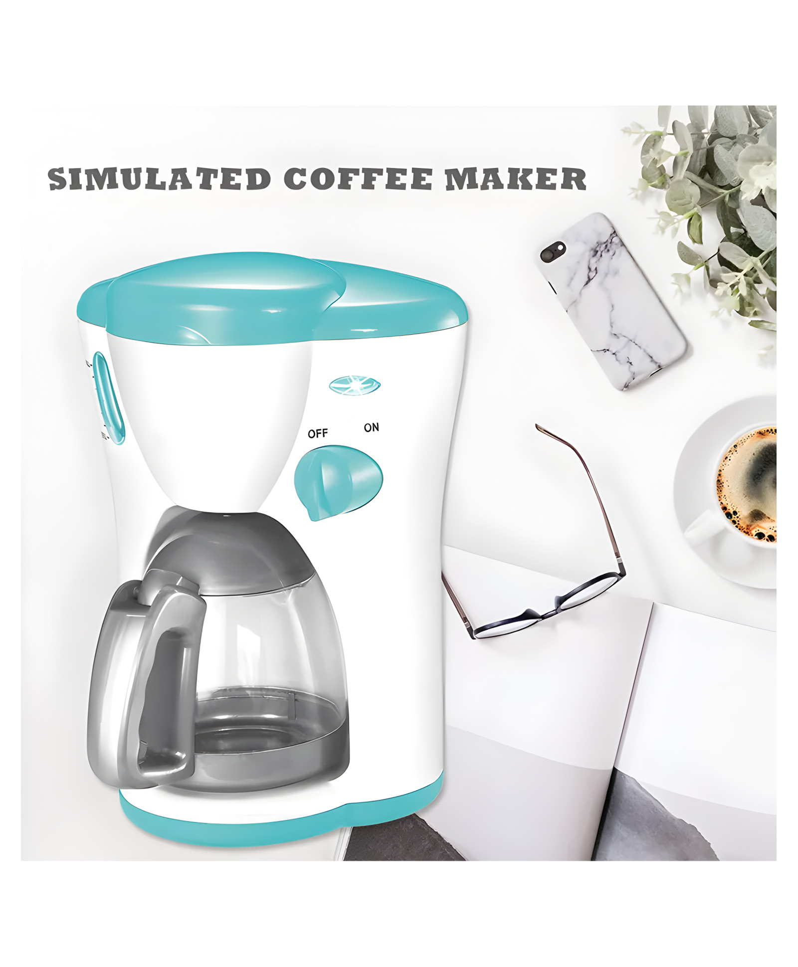 NEGOCIO Electric Home Coffee Machine Toys Preschool Kids Early Learning Pretend Play Kitchen Game Plastic Coffee Maker Toy With Light- PACK OF 1- COLOR MAY VARY-image-49