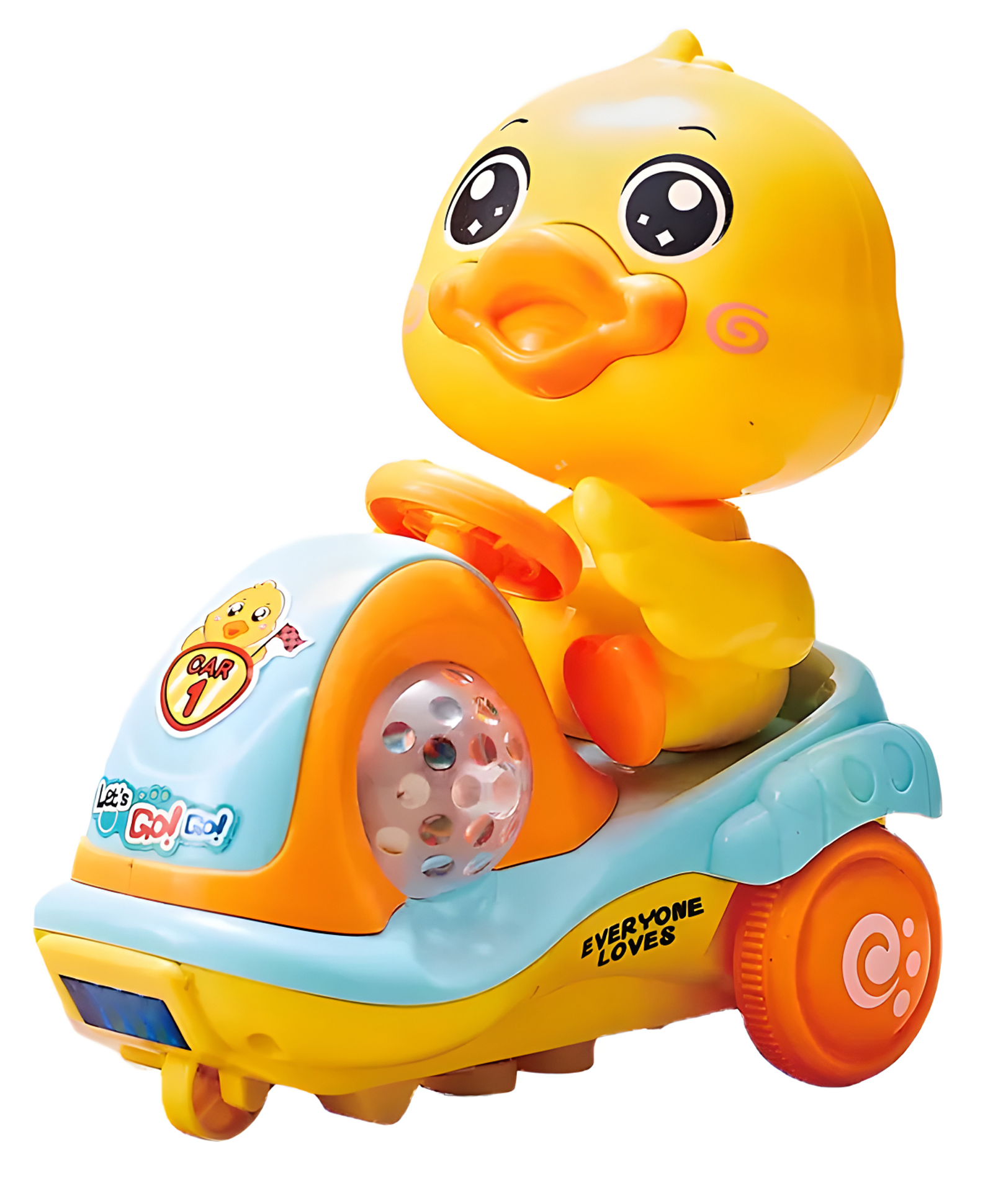 NEGOCIO children universal light music swing Cute duck 360 degree rotation stunt cartoon car- PACK OF 1- COLOR MAY VARY-image-19