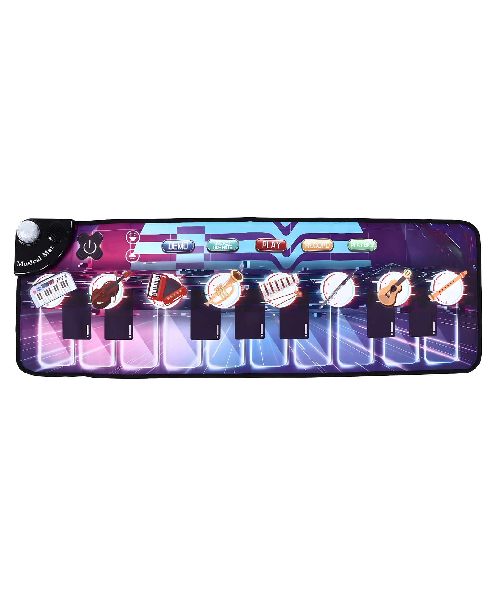 NEGOCIO Instrument Sounds Music Mat, Flash Effect Musical Keyboard Mat Instrument Sounds Foldable for Boys for Daily Playing- PACK OF 1- COLOR MAY VARY-image-2