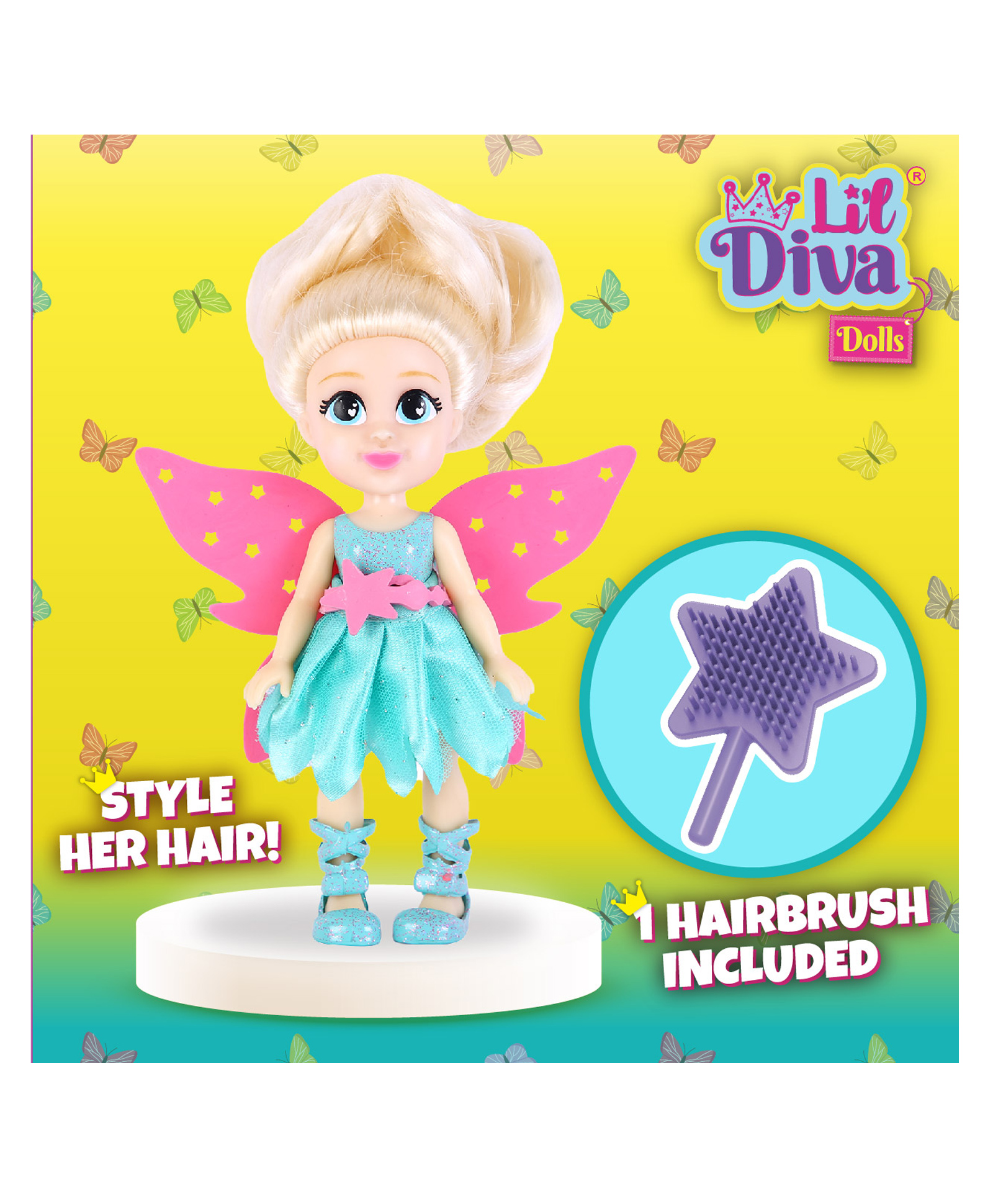 Lil Diva Dolls Pixie Fairy Jade Light Blue - Height 15 cm-image-18