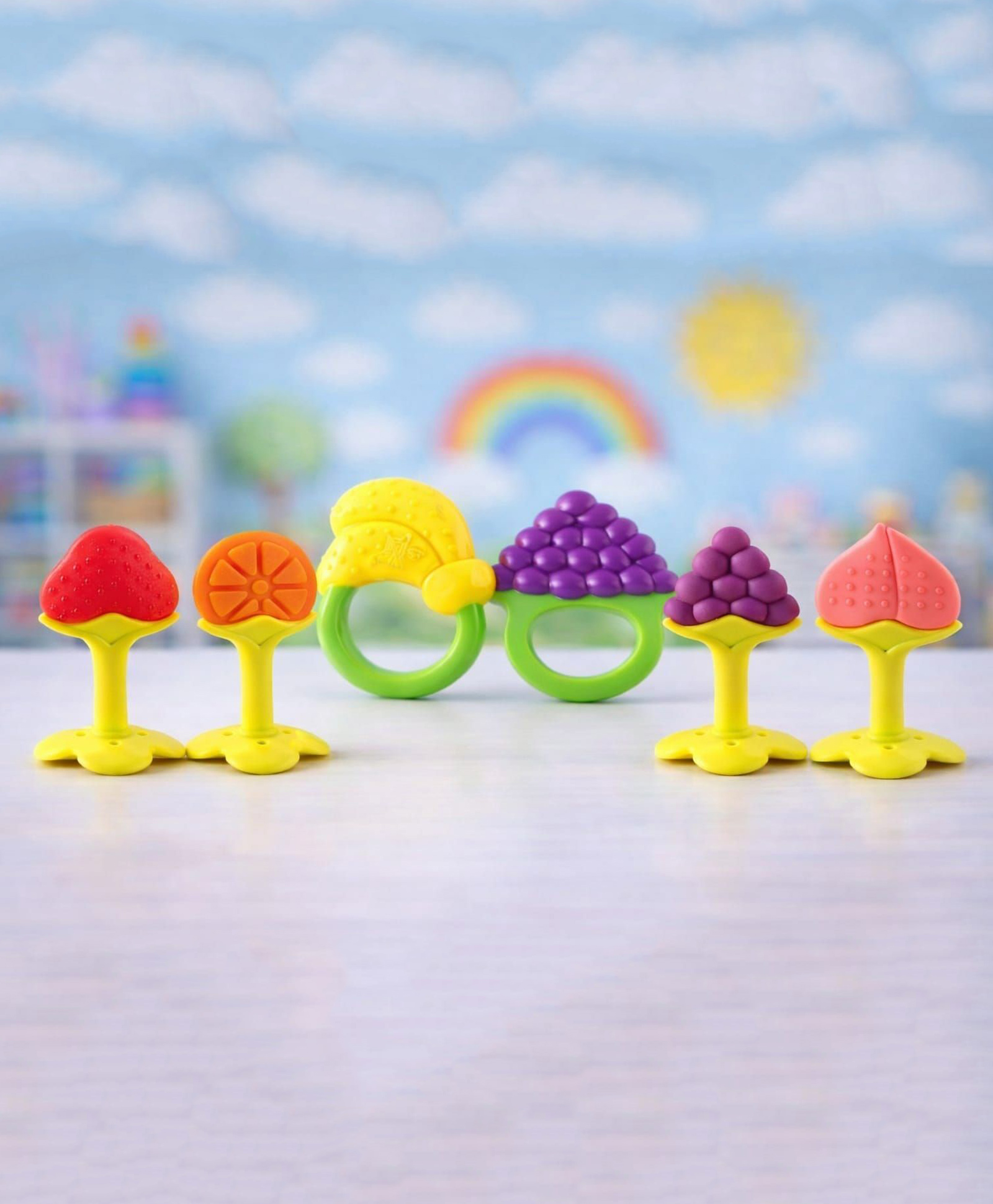 Kritiu Fruit Shaped Silicone Stand Teether Pack Of 6 - Multicolour-picture-30