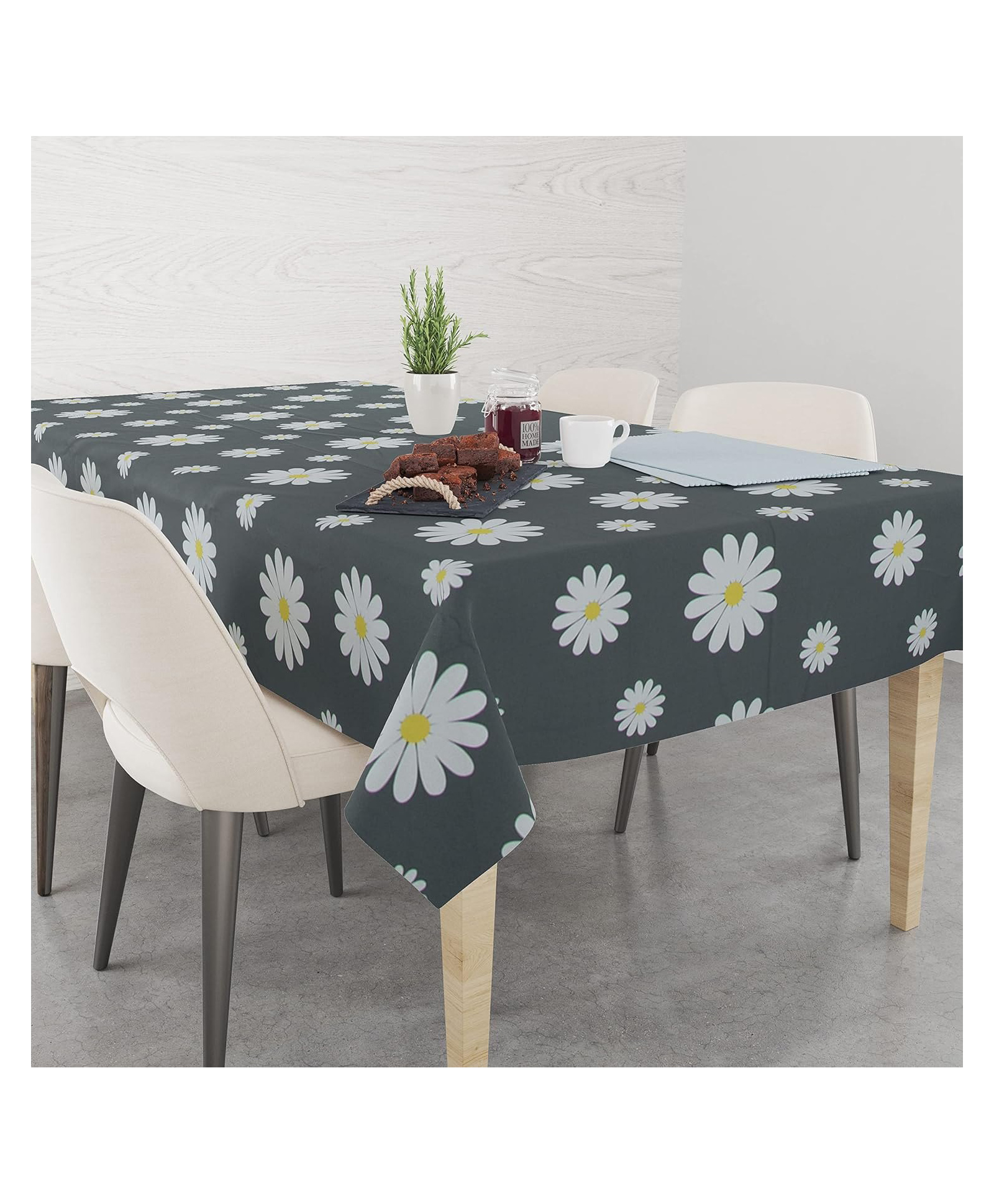 AAZEEM Printed Tablecloth Soft Feel Table Cover 4-6 Seater,Table Cover,Dining Table Cover, Table Linen,Dining Table Chair Cover,Dining Table Cover 6 Seater(Rectangle/Oblong, 55 x 70 Inch, Blue)-image-4