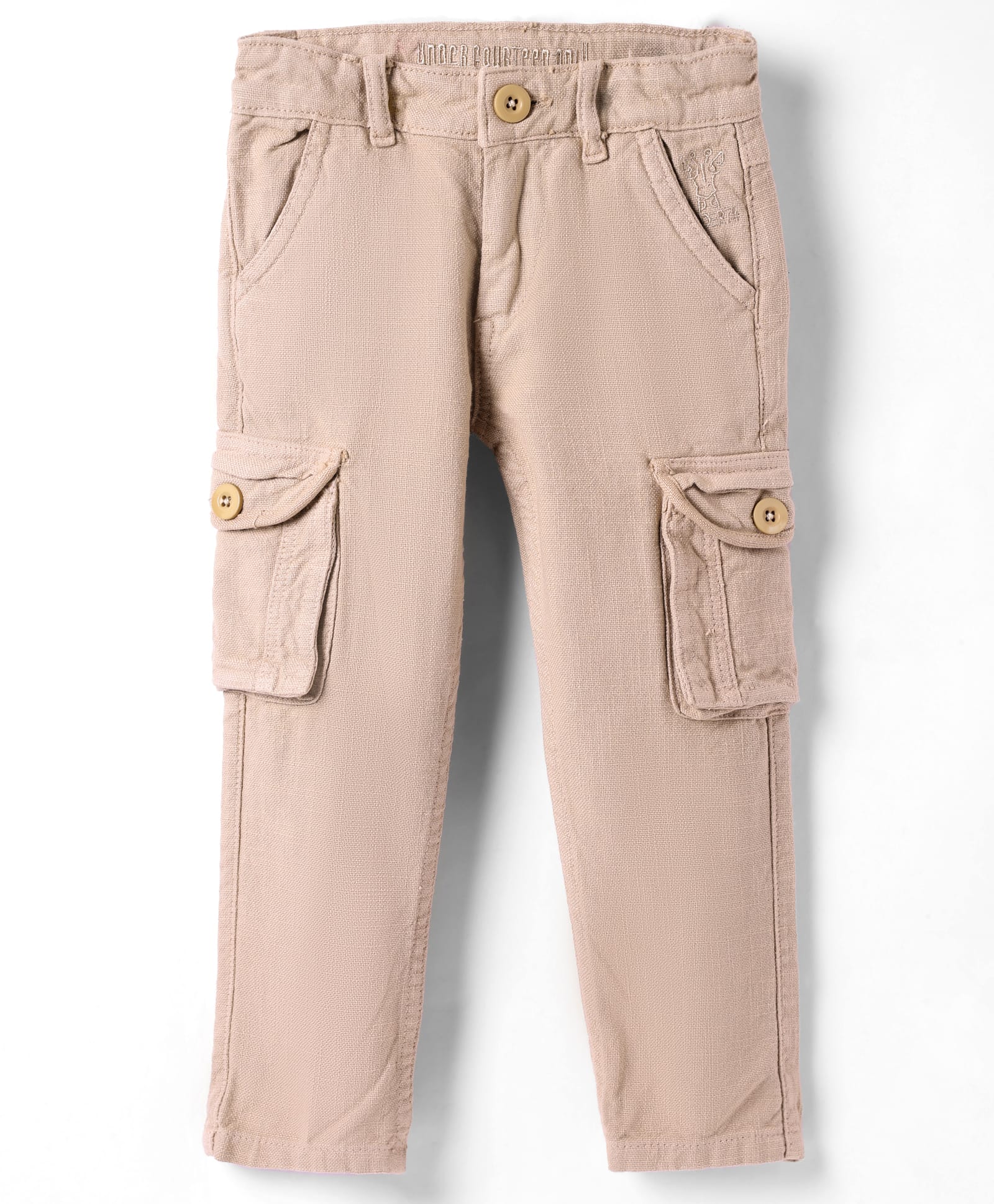 Under Fourteen Only Solid Pocket Detailed Pant - Beige-picture-34