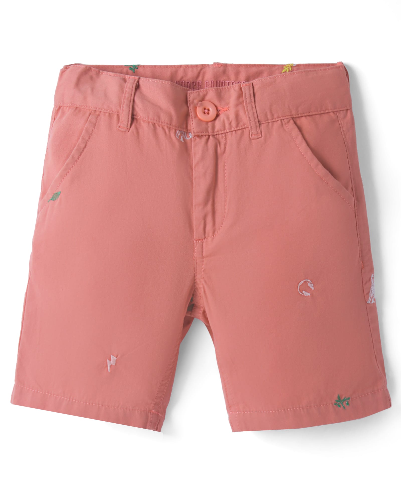 Under Fourteen Only Headphones Embroidered Shorts - Peach-picture-11