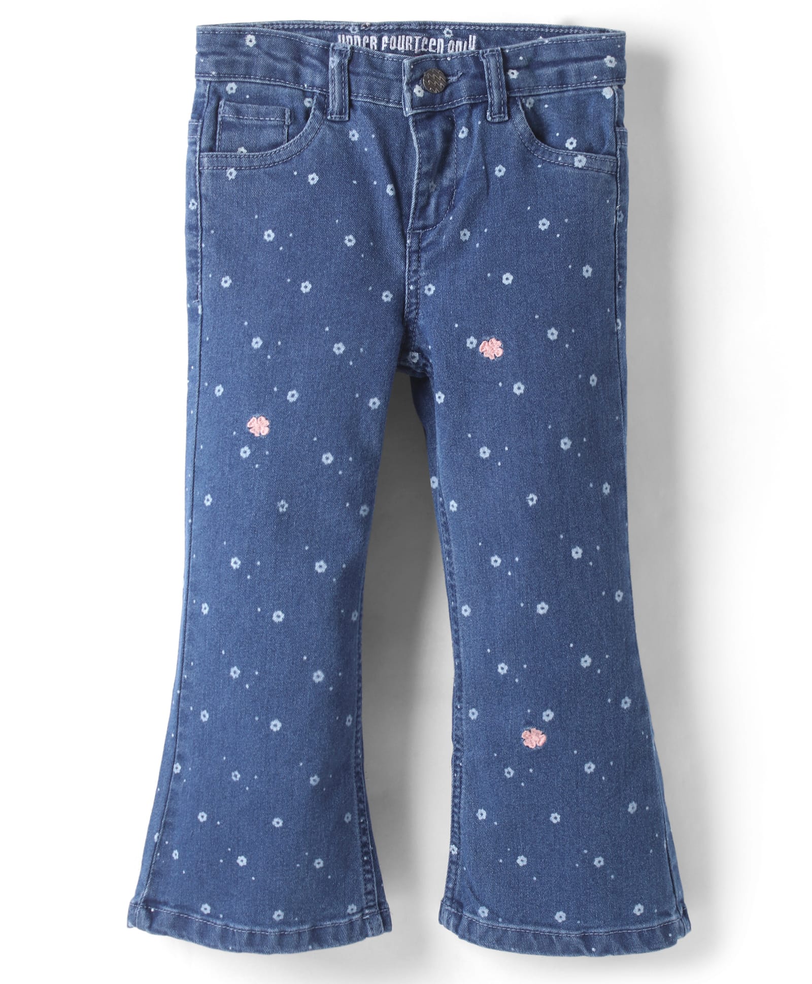Under Fourteen Only Floral PrintedJeans - Navy Blue-picture-12