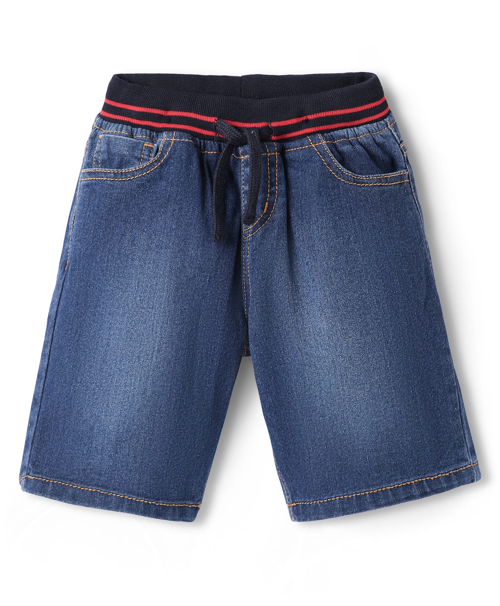 Pine Kids Woven Knee Length Solid Color Shorts - Blue-picture-10
