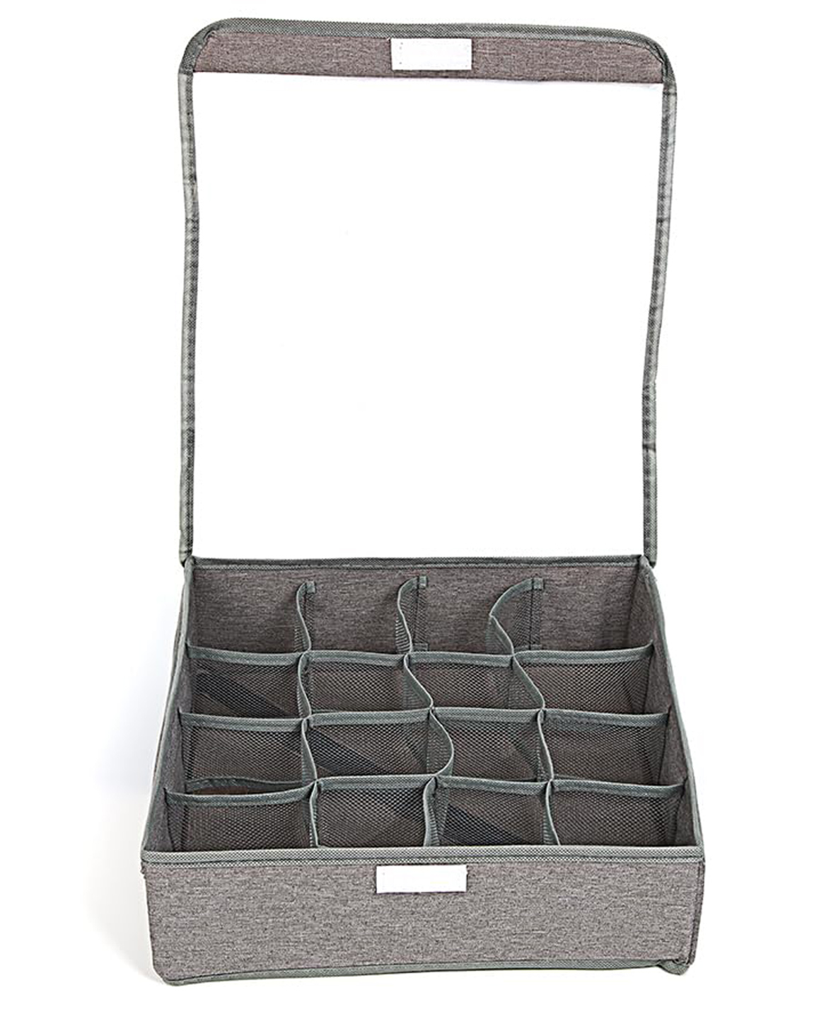 House of Quirk 16 Slot Foldable Underwear Closet, Dresser Drawer Organizer Fabric Basket Clothes Socks Underwear Clothing Divider - Beige-image-12