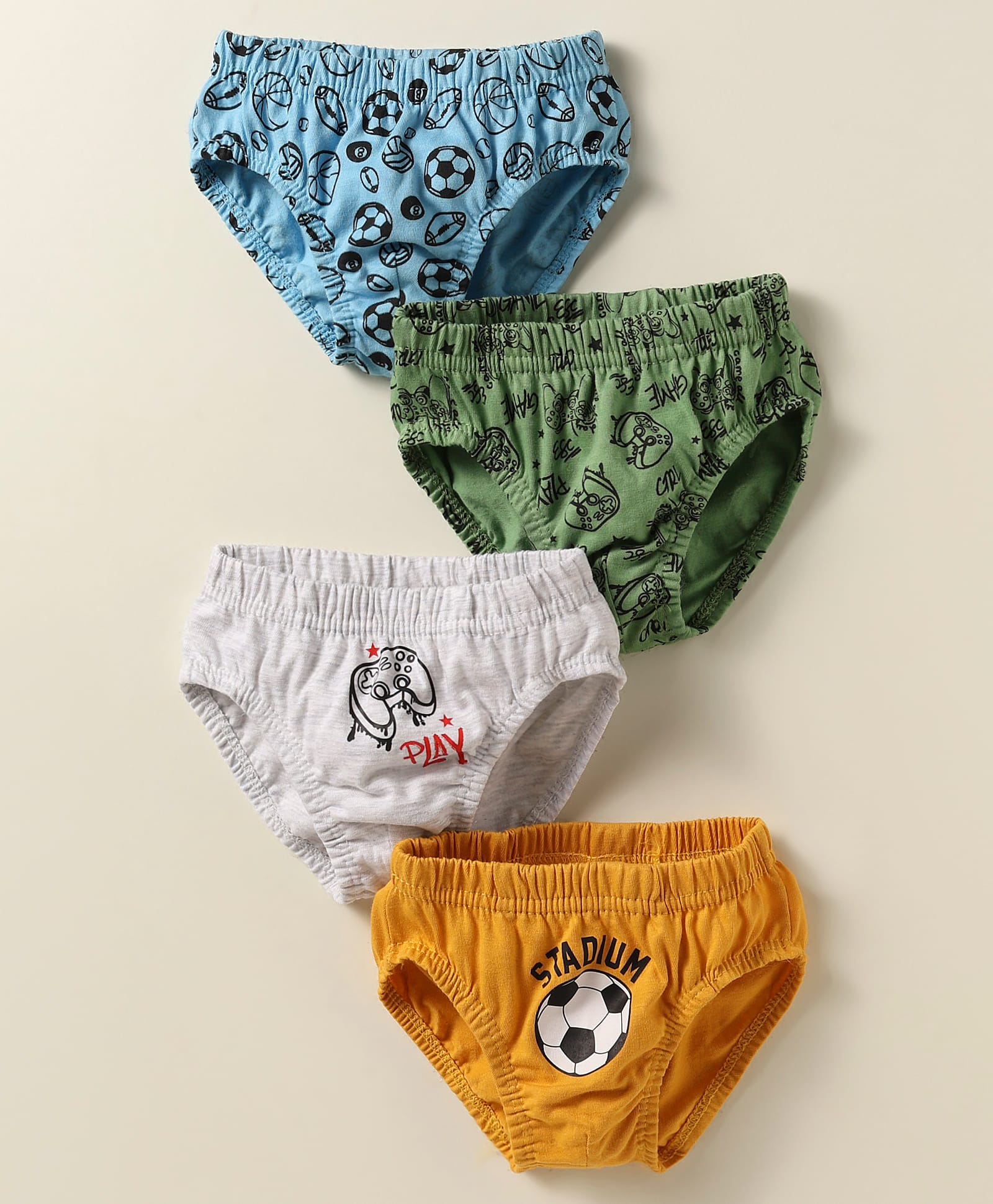 Bodycare Cotton Knit Briefs With Football Print Pack Of 4 - Multicolour-image-21