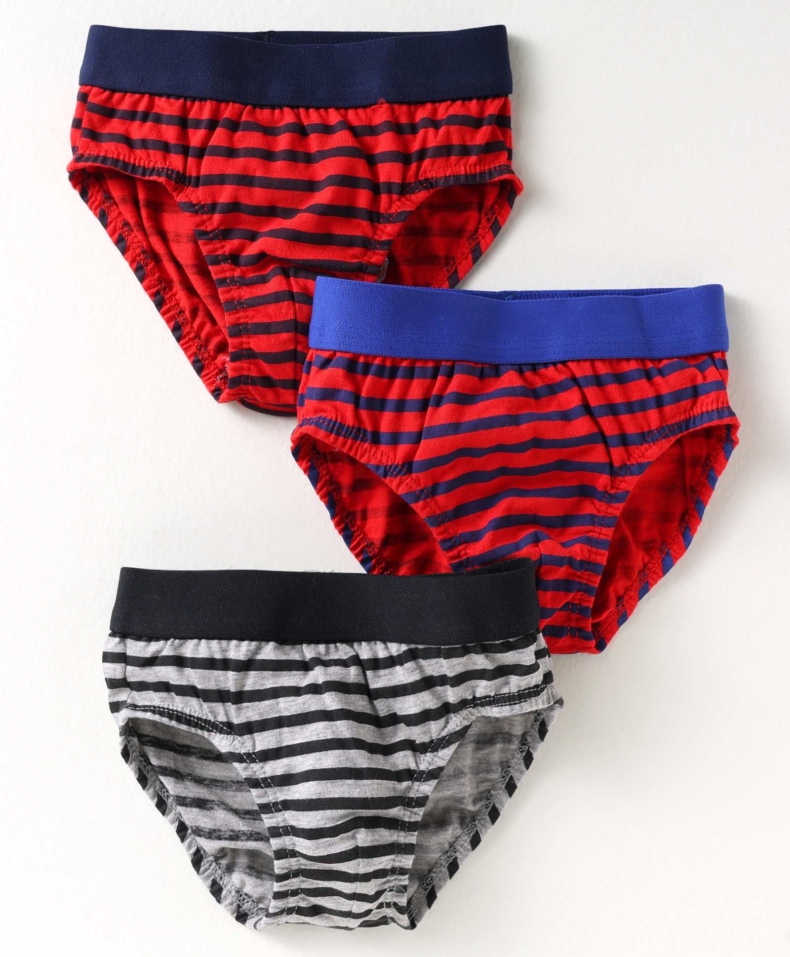 Bodycare Cotton Knit Briefs With Stripes - Red-image-26
