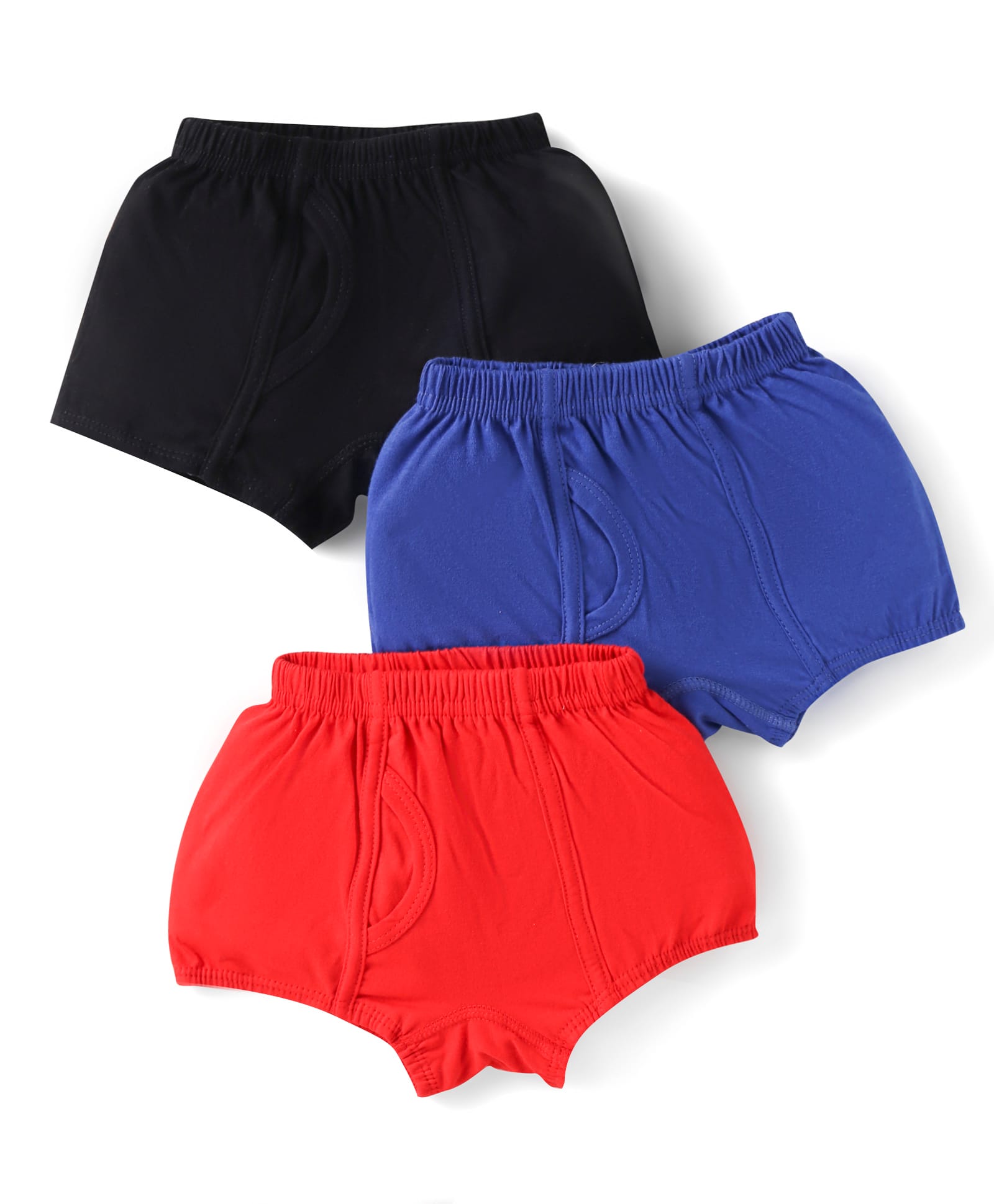 Bodycare Cotton Knit Solid Color Trunks Pack of 3 - Red Blue & Black-picture-10