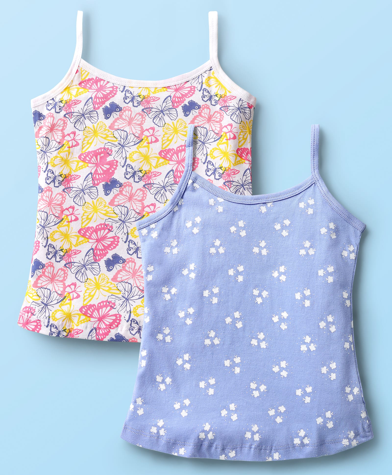 Bodycare Cotton Knit Sleeveless Slips with Butterfly Print Pack of 2 - Lavender & Pink-picture-11