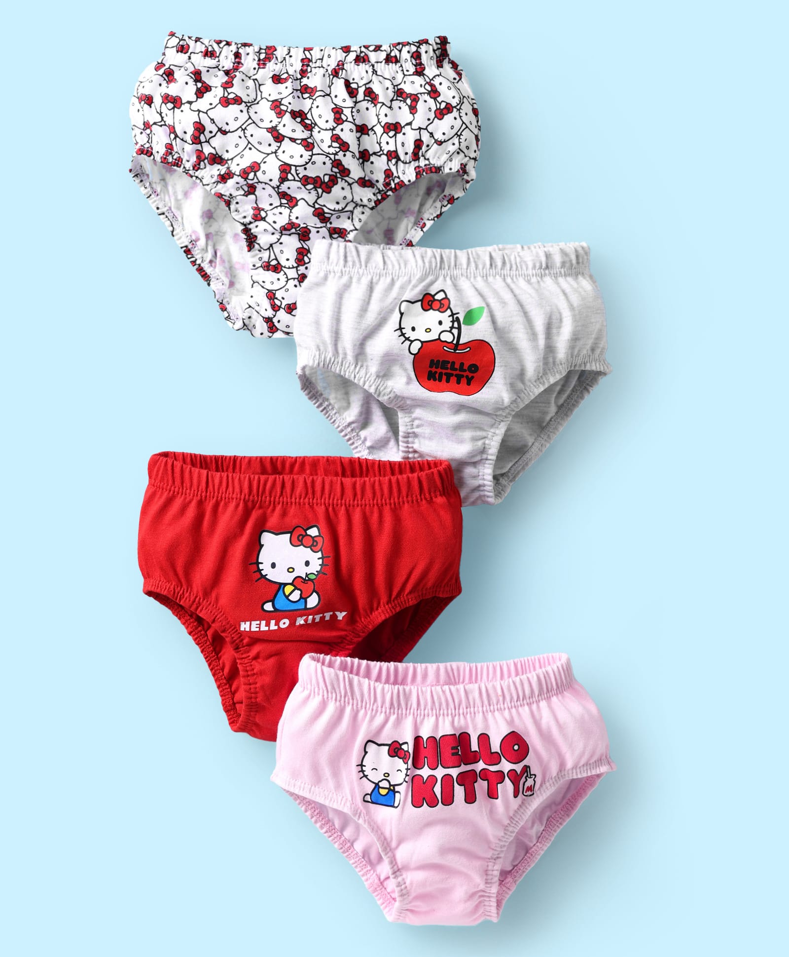 Bodycare Cotton Knit Panties With Hello Kitty Print Pack Of 4 - Multicolour-image-38