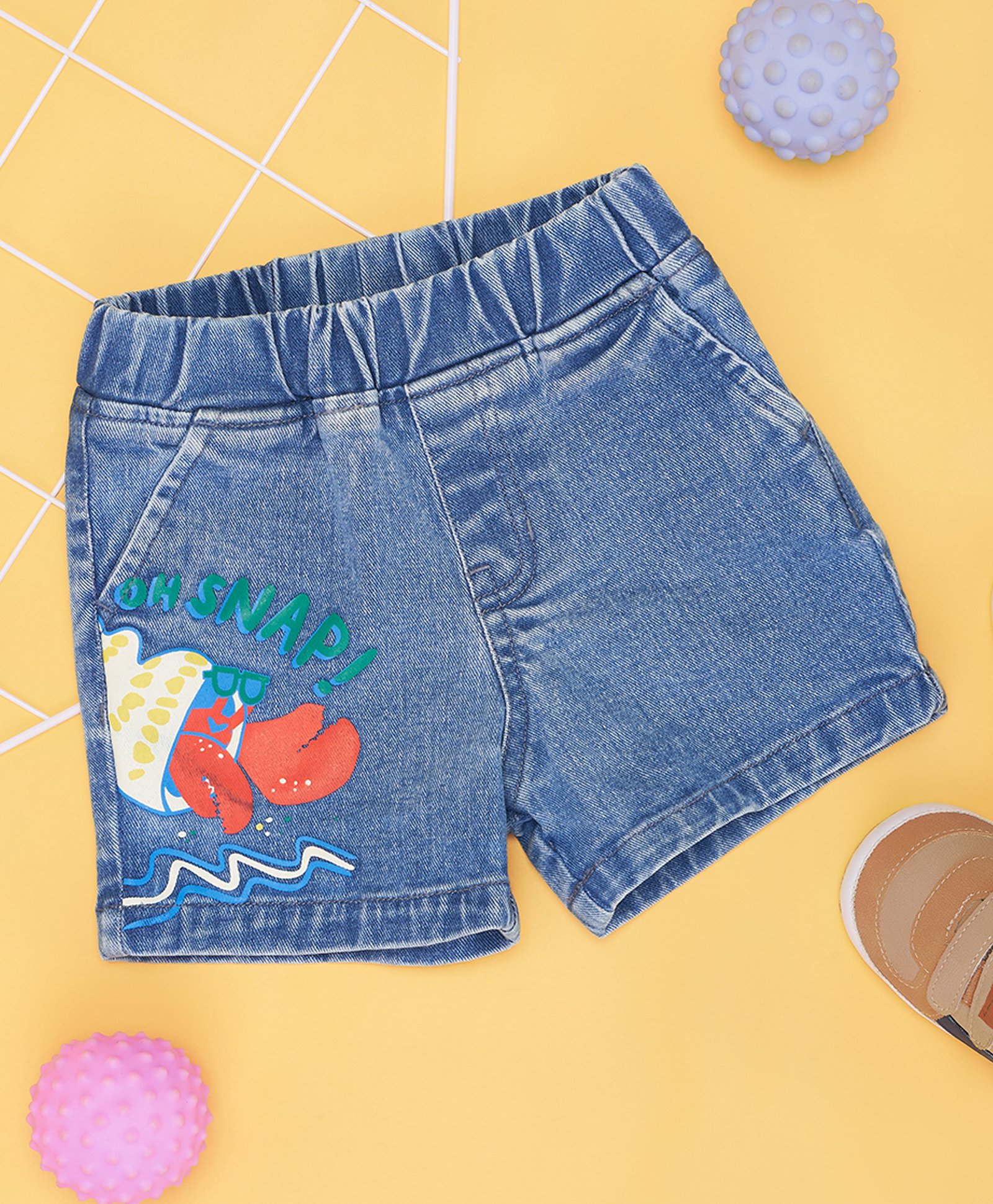 Pantaloons Baby Crab Printed Shorts - Blue-image-47