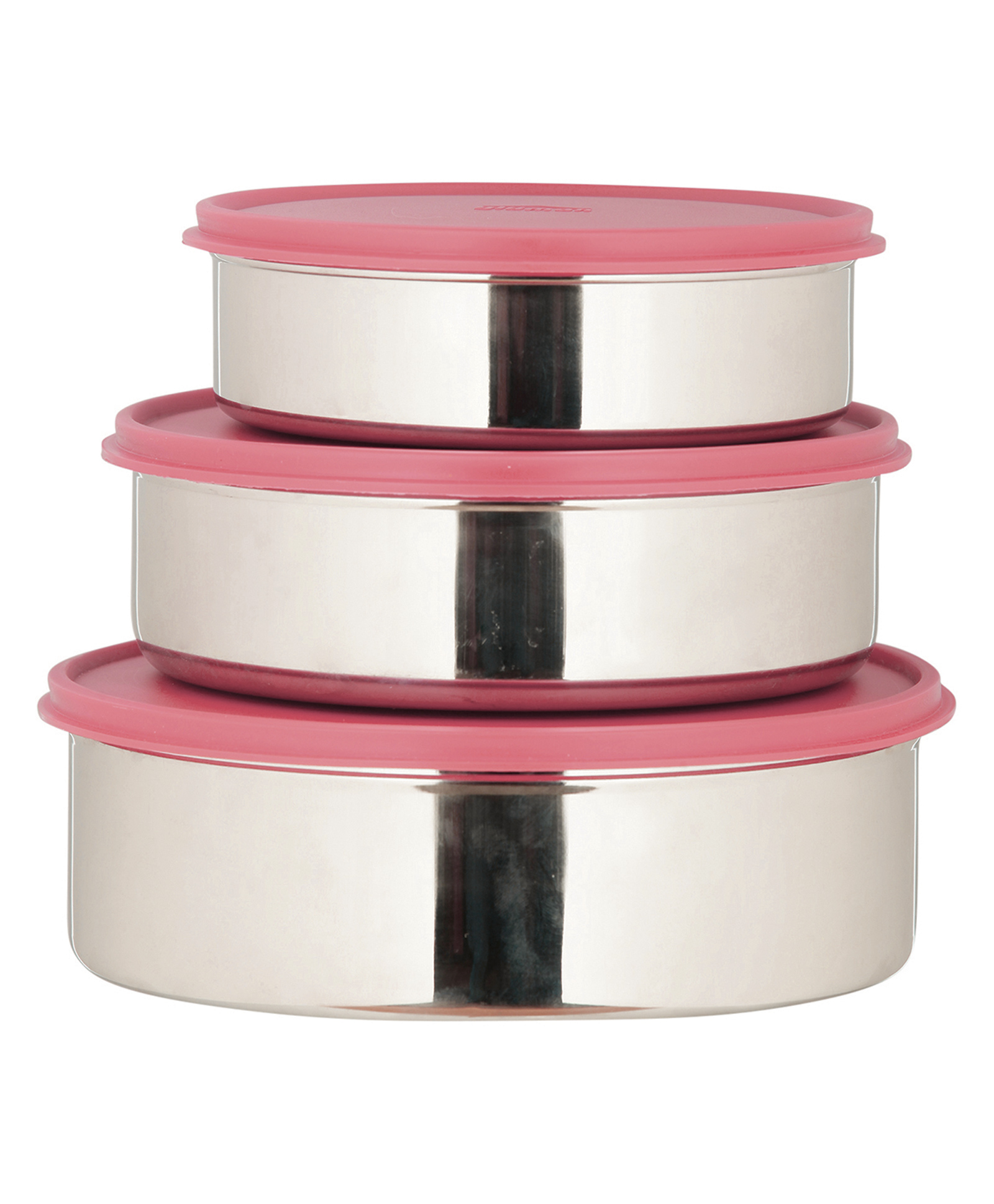 Gluman Stainless Steel Round Container for Food Storage Set of 3 (1900 + 1250 + 750) ml-picture-3