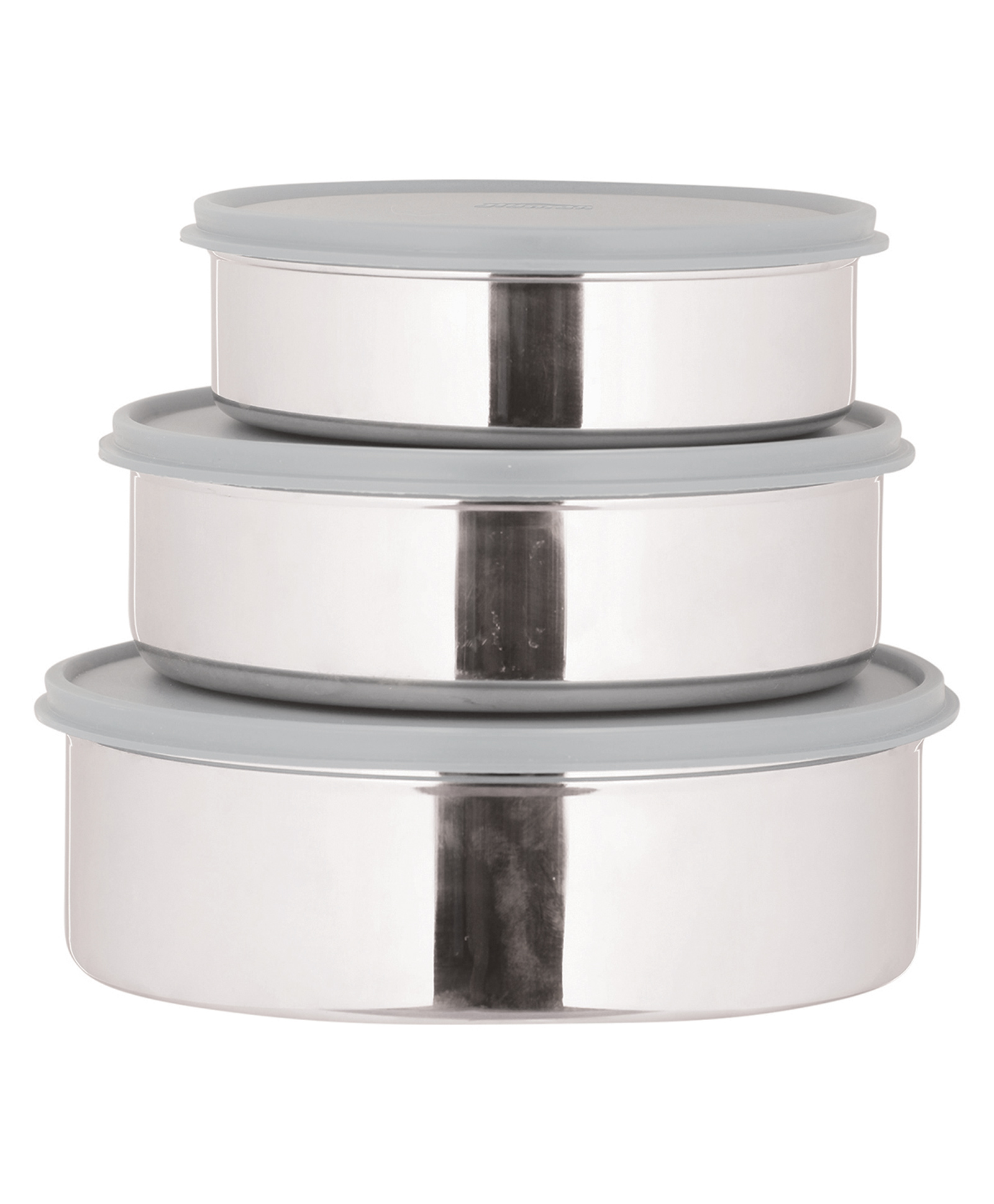 Gluman Stainless Steel Round Container for Food Storage Set of 3 (1900 + 1250 + 750) ml-picture-5