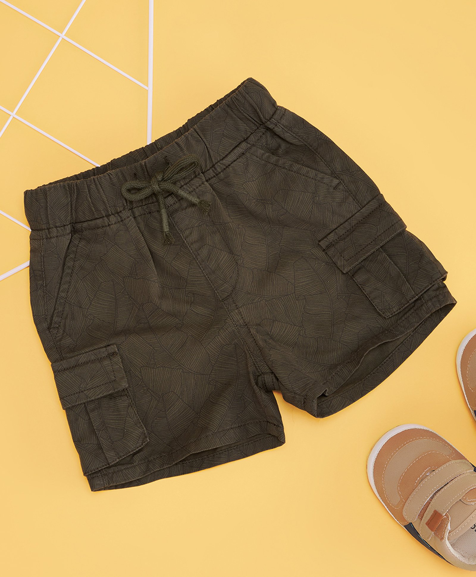 Pantaloons Baby Cotton Solid Shorts - Olive Green-picture-17