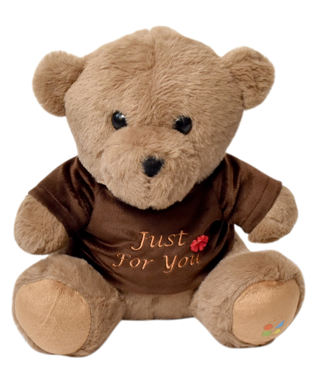 SHAPZE Cheeky Teddy Bear Toto Dark Beige with Brown T-Shirt Height 25 cm-image-4