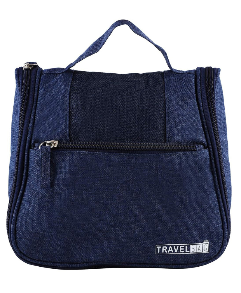 Uninest - Multipurpose Travel Toiletry Hanging Bag with Hook, Large Capacity, Water-Resistant Vanity Pouch with Mesh Pockets for Men & Women (Dark Blue)-image-5