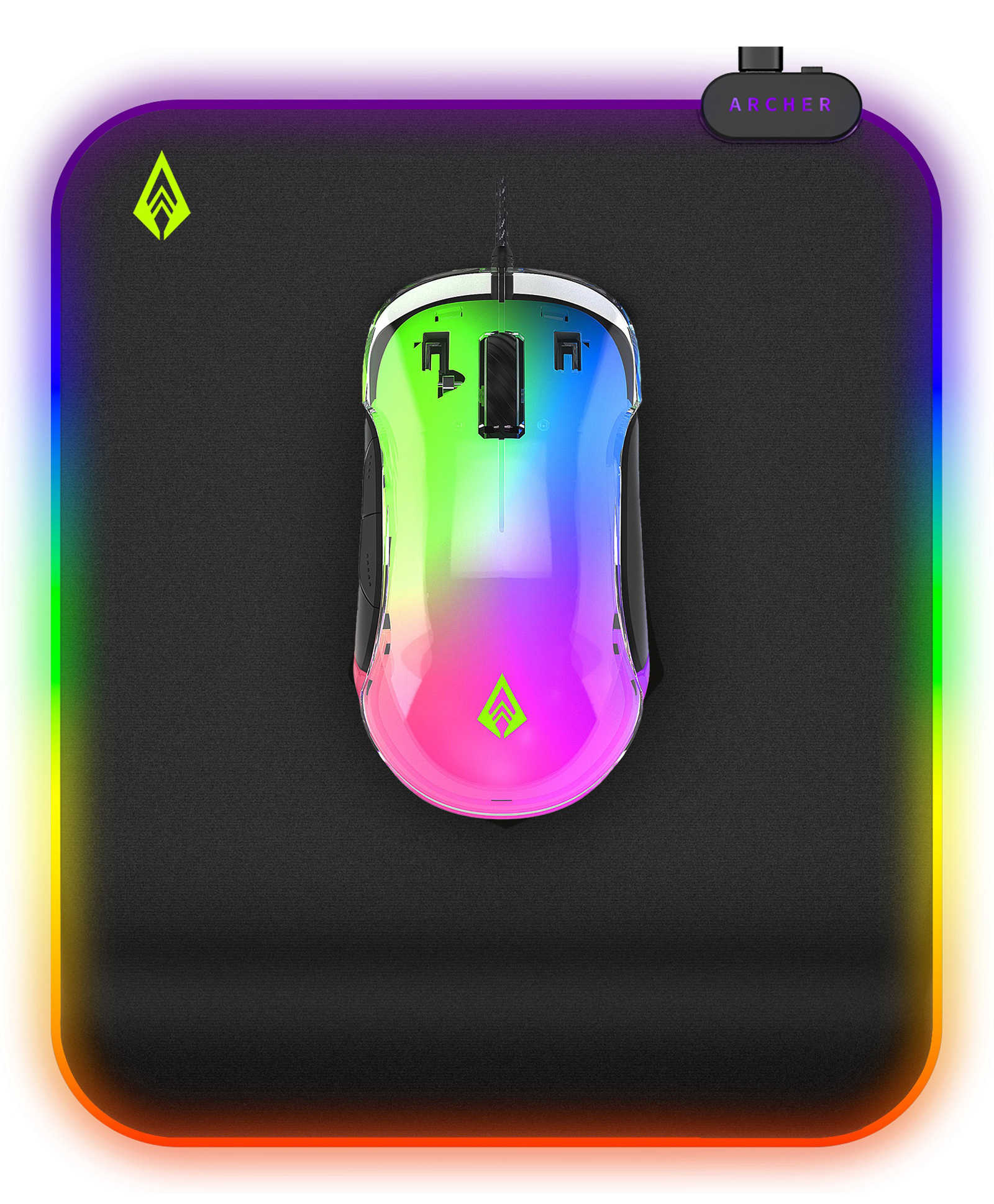 Archer Tech Lab Quiver 200 Gel Mouse Pad, Ergonomic Gaming Mousepad Memory Foam Cushion Wrist Support to Relief Pain, 15 RGB Modes Plug & Play, Non-Slip Rubber Base| for Laptop Computer Home Office-image-49